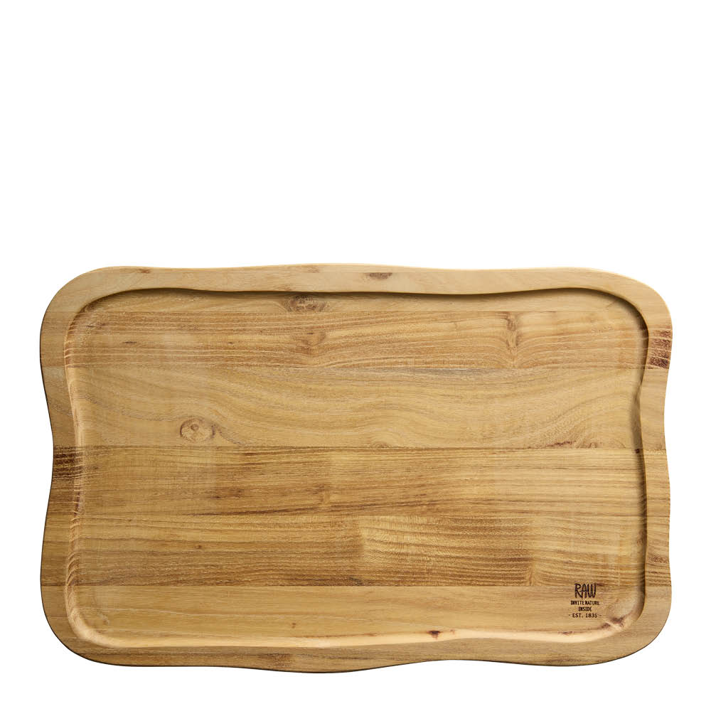 Aida RAW skjærebrett med saftrille 40x26 cm teak