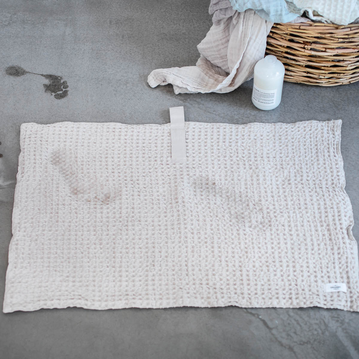 The Organic Company Big Waffle badematte 80x55 cm stone