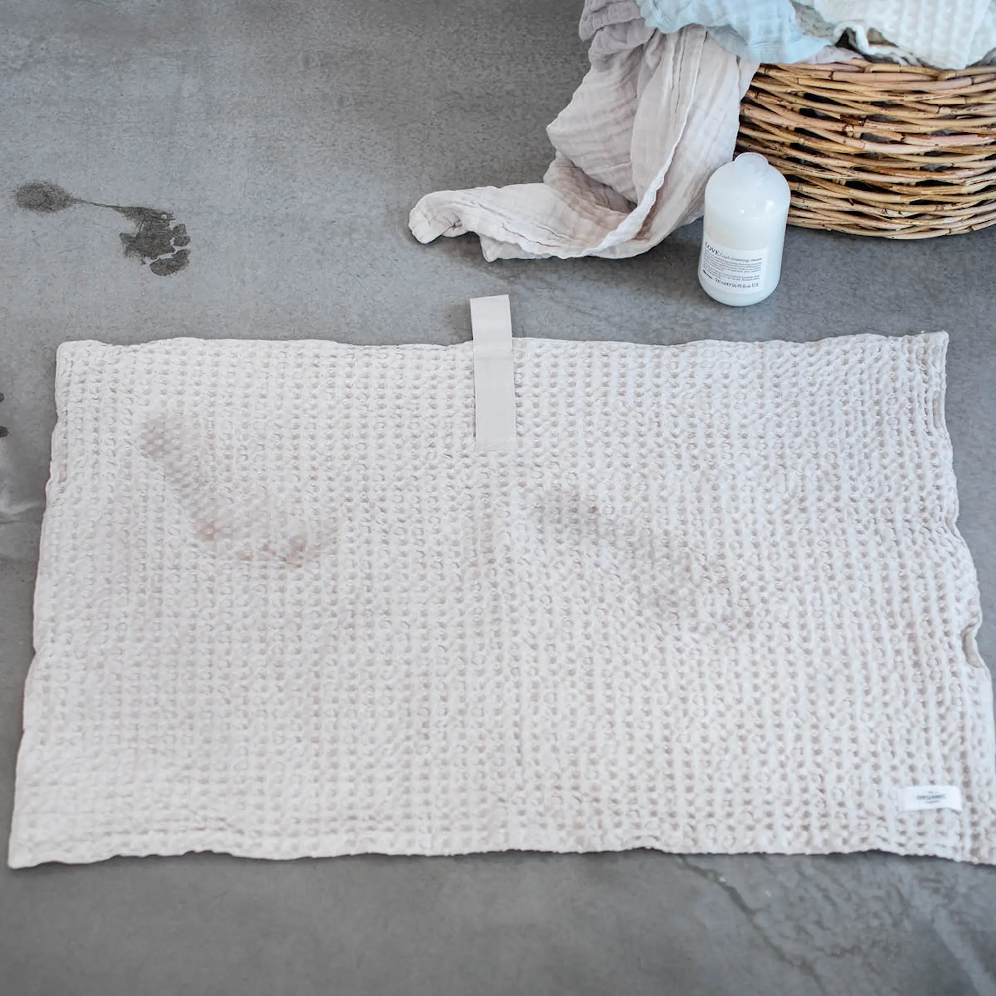 The Organic Company Big Waffle badematte 80x55 cm stone