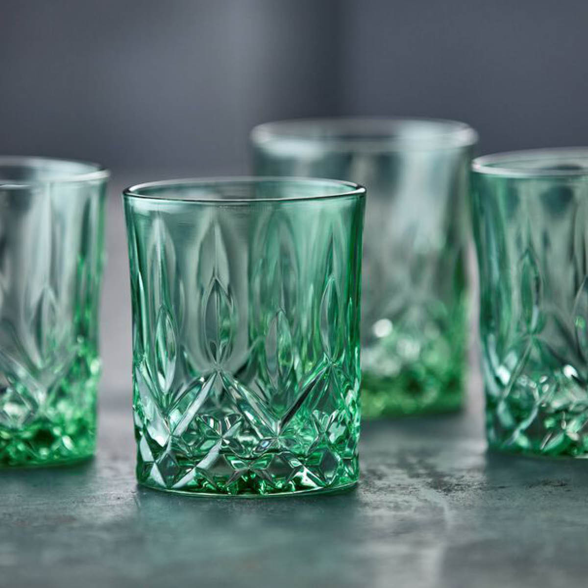 Lyngby Glas Sorrento whiskyglass 32 cl 4 stk grønn