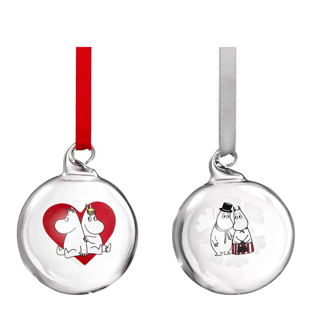 Muurla Mumin julkula 5 cm 2 delar Hjärta/Snöflinga