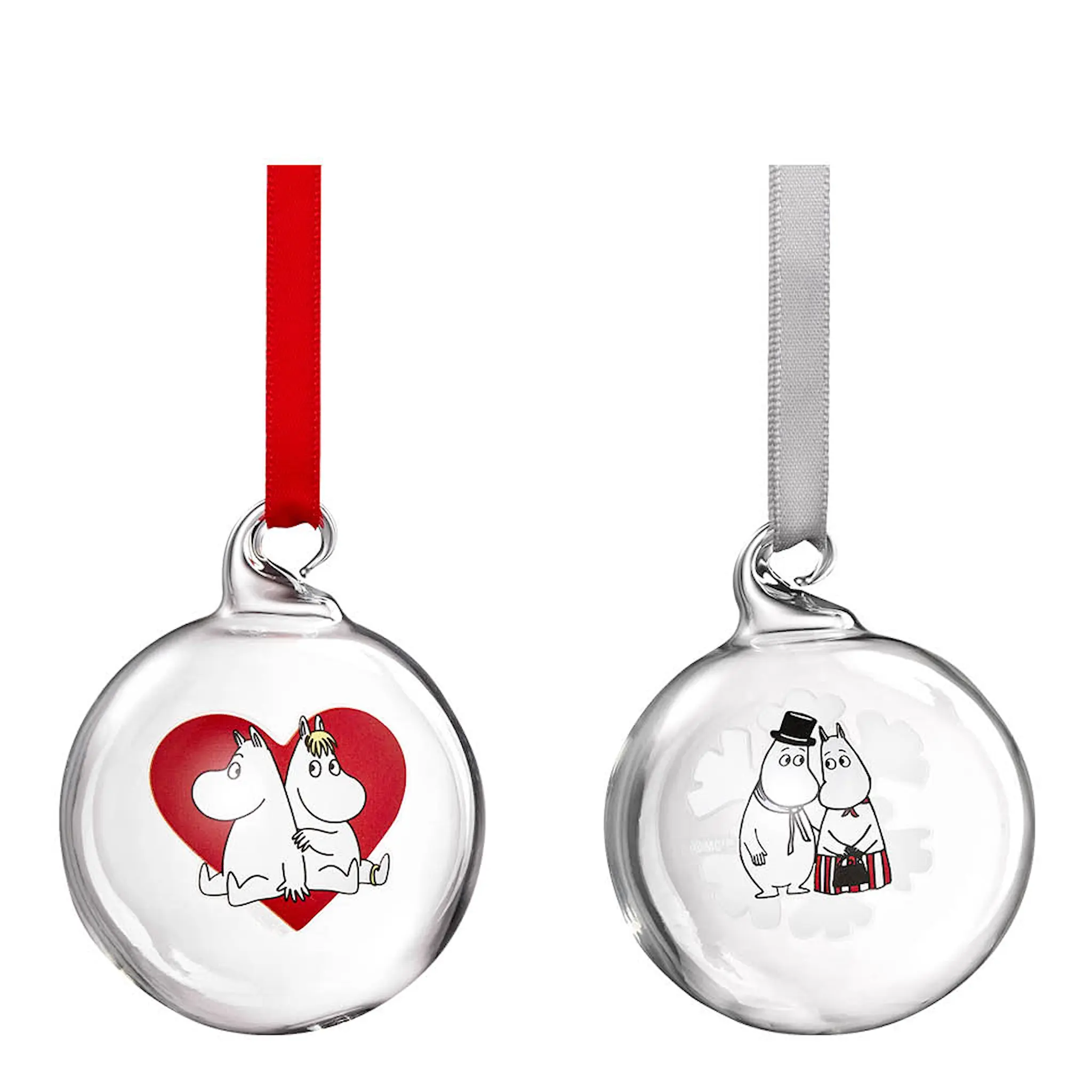 Muurla Mumin julkula 5 cm 2 delar Hjärta/Snöflinga