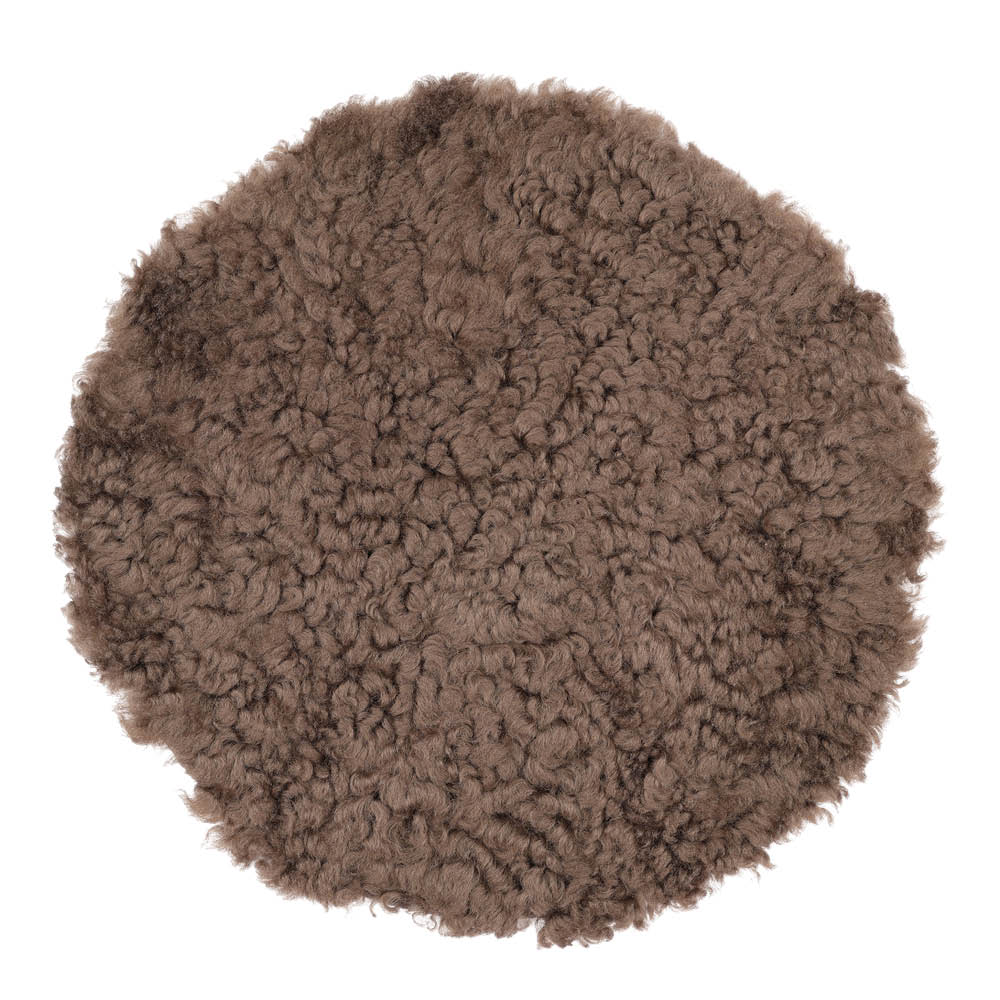 Natures Collection Sittdyna New Zealand fårskinn kort ull 34 cm chocolate