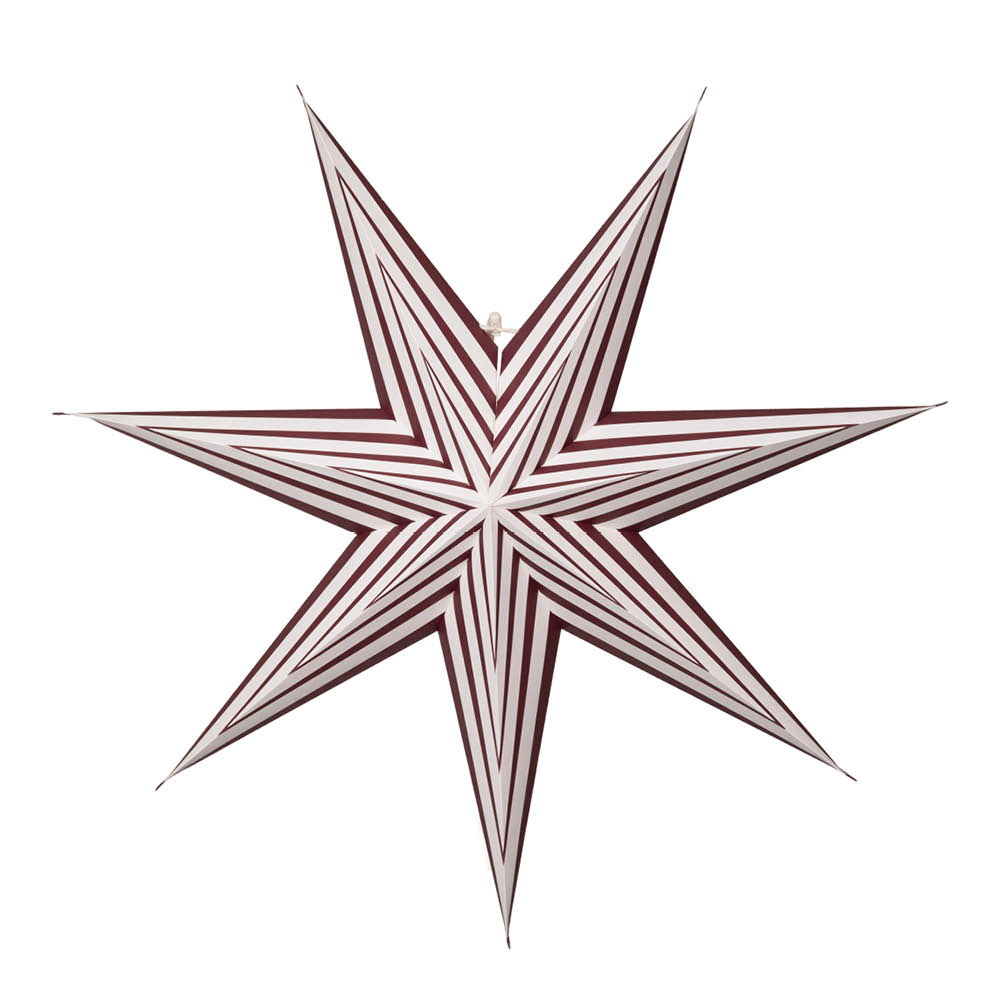 Star Trading Stripe joulutähti 60 cm valkoinen punaisella raidalla
