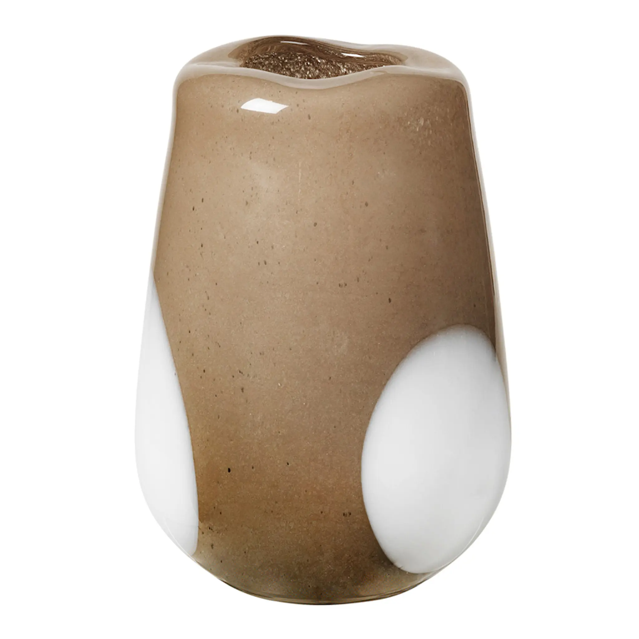 Broste Copenhagen Ada Dot Vas 26 cm Brun/VIt