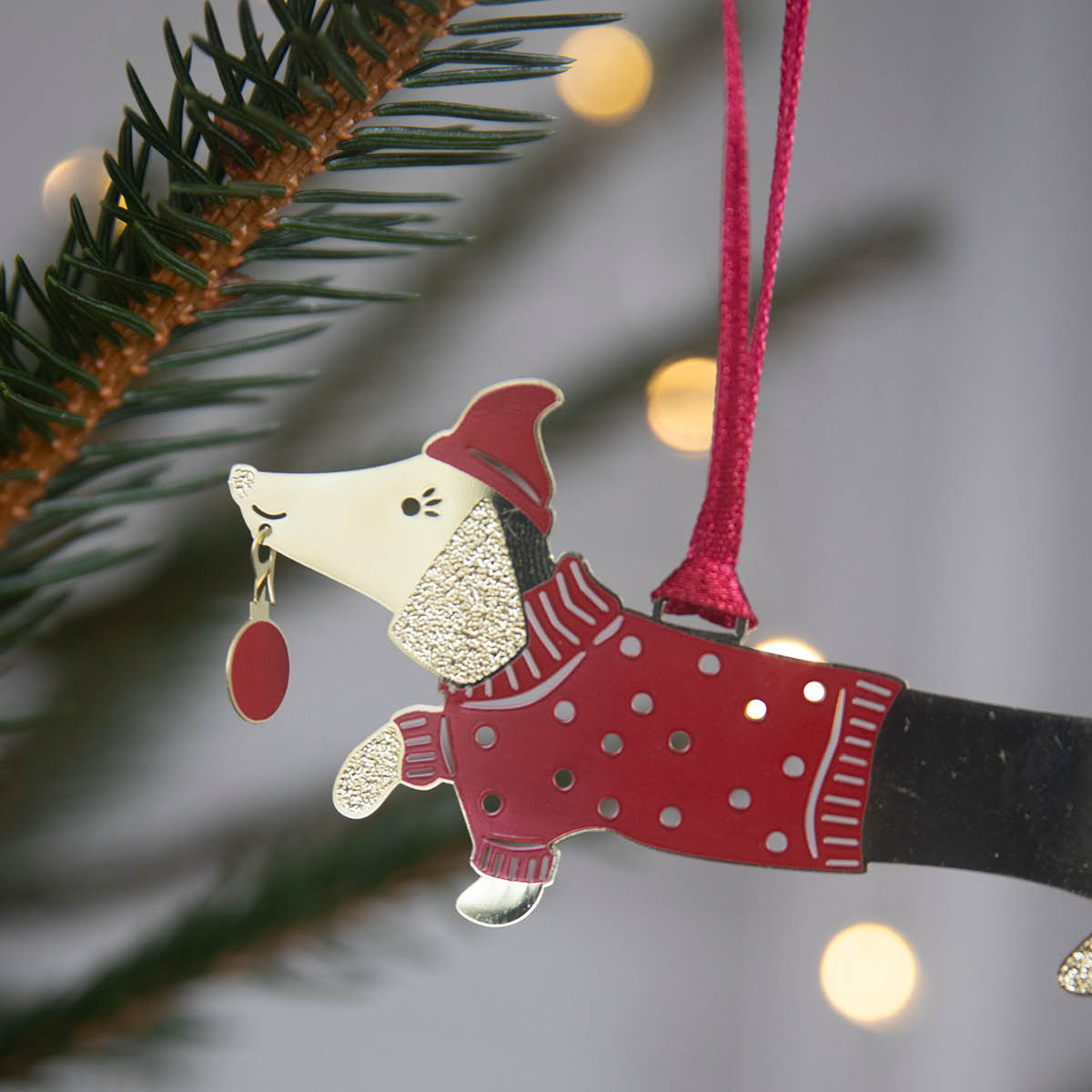 Pluto Jolly Dogs julepynt 8 cm hønsehus