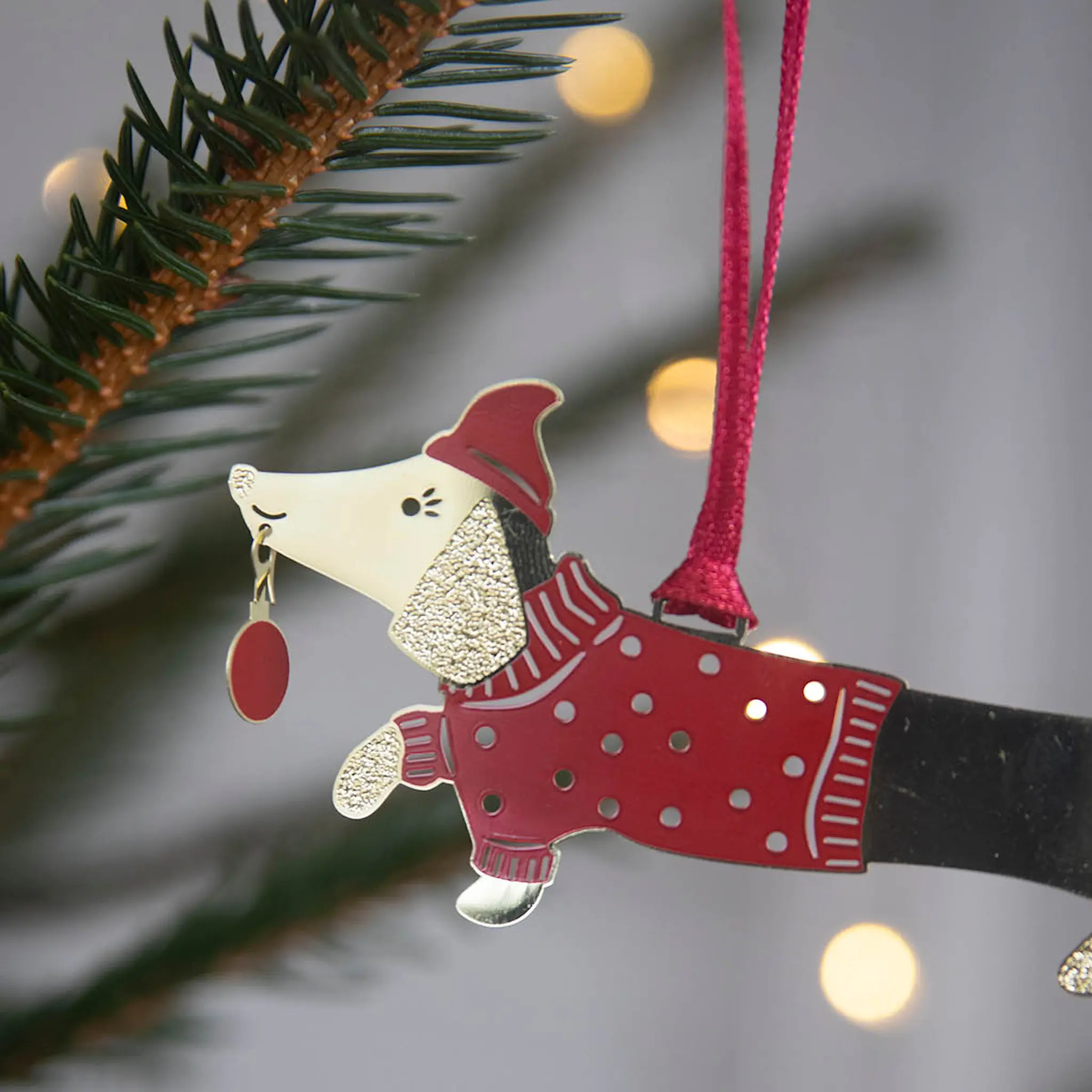 Pluto Jolly Dogs julepynt 8 cm hønsehus
