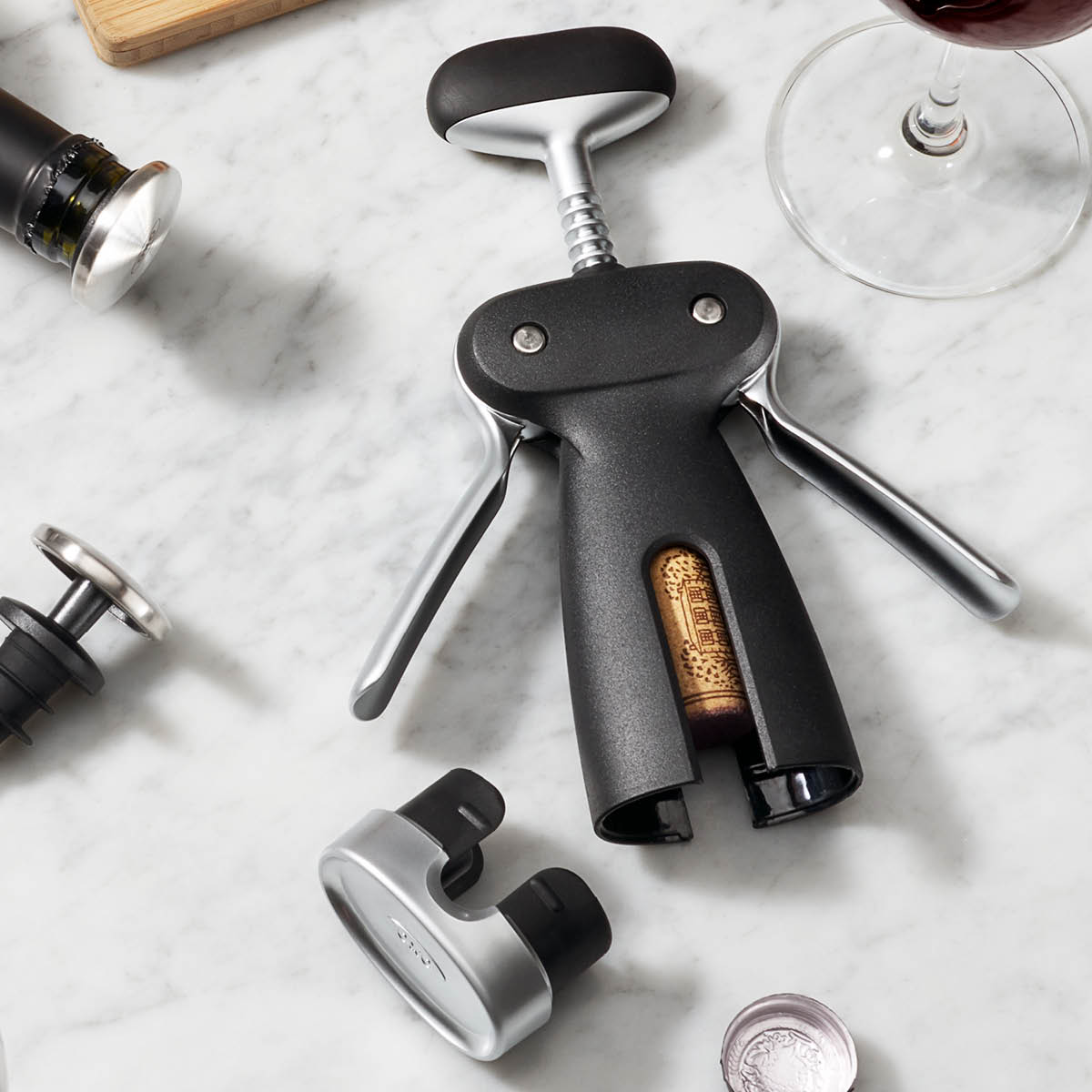 Oxo Steel vinåpner m/vinger svart