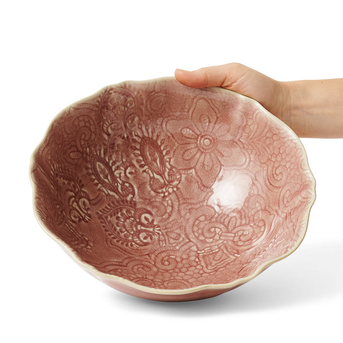 Sthål Arabesque skål 26 cm old rose