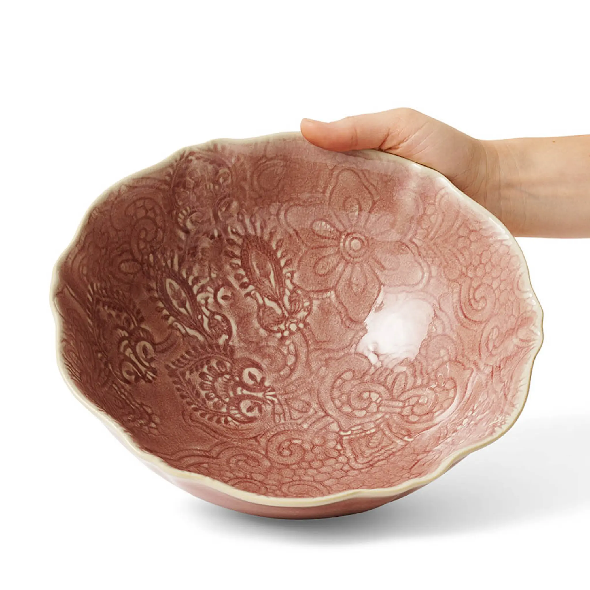 Sthål Arabesque skål 26 cm old rose