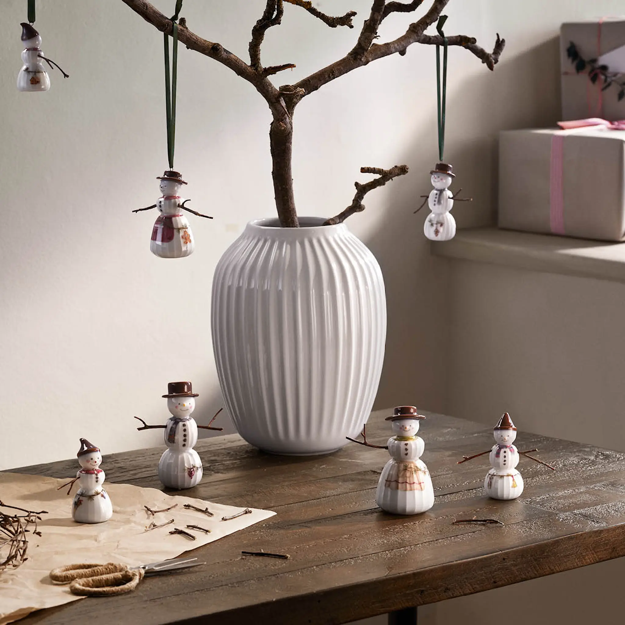 Kähler Hammershøi Christmas Snögubbe 11,5 cm Vit