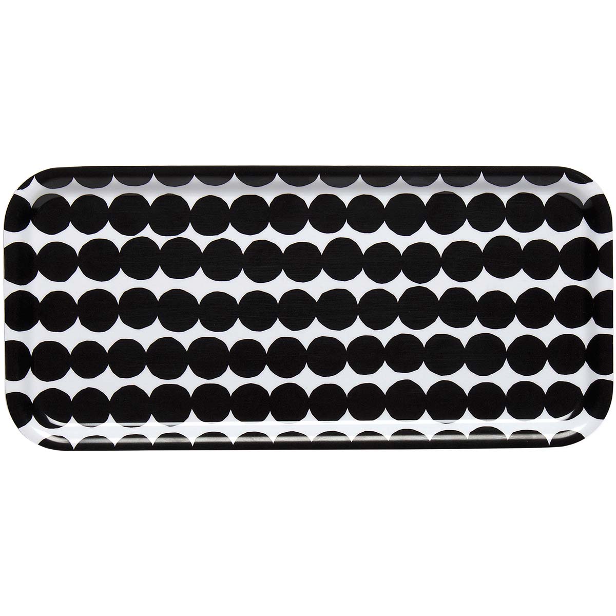 Marimekko - Räsymatto Tarjotin 15x32 cm Valkoinen/Musta