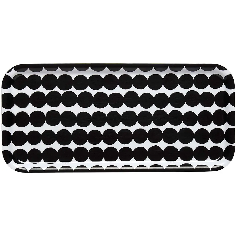 Räsymatto brett 15x32 cm hvit/svart