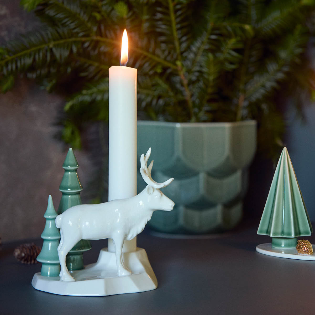 Dottir Winter Stories lysestake 14,5 cm reindeer