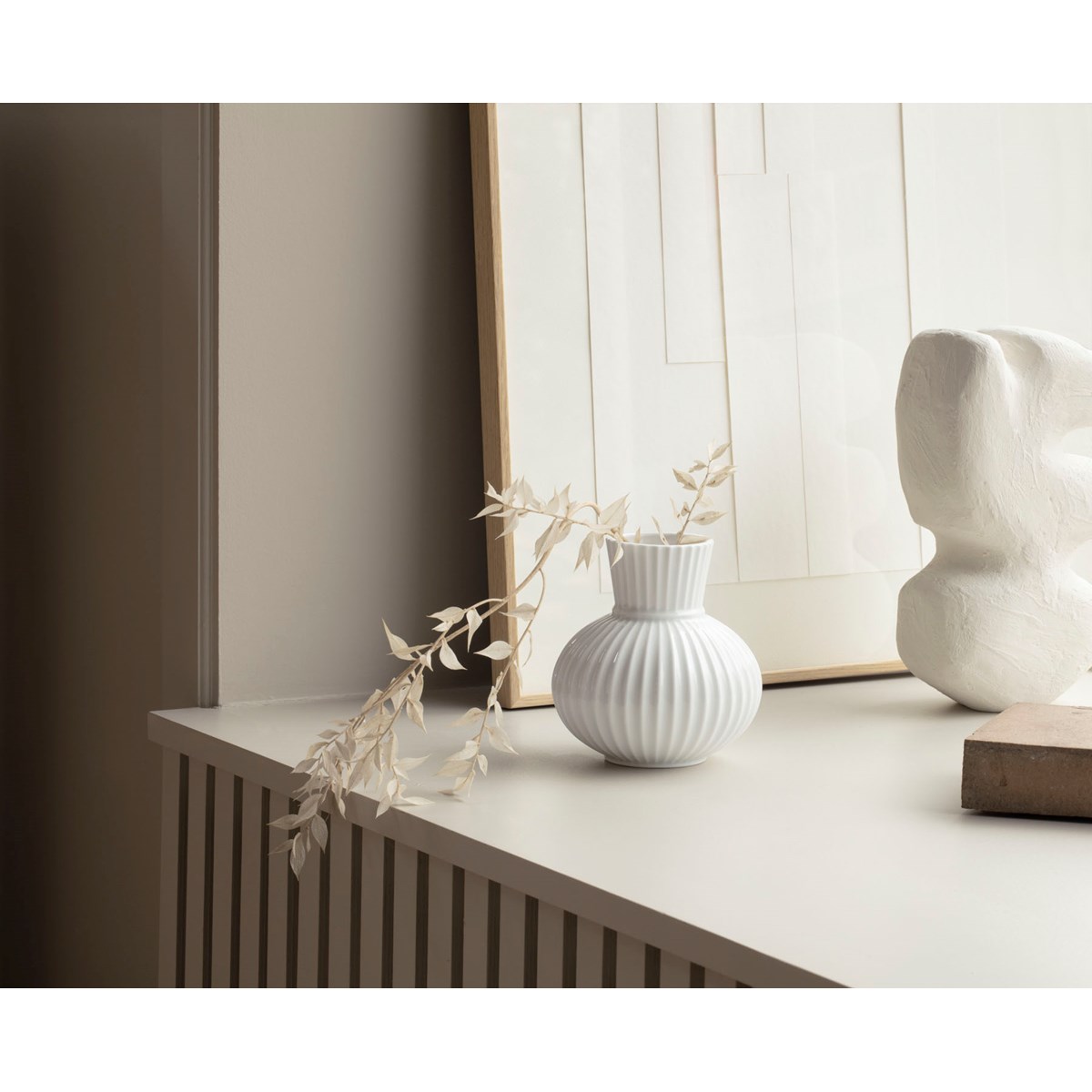 Lyngby Porcelæn Tura vase 14,5 cm porselen hvit