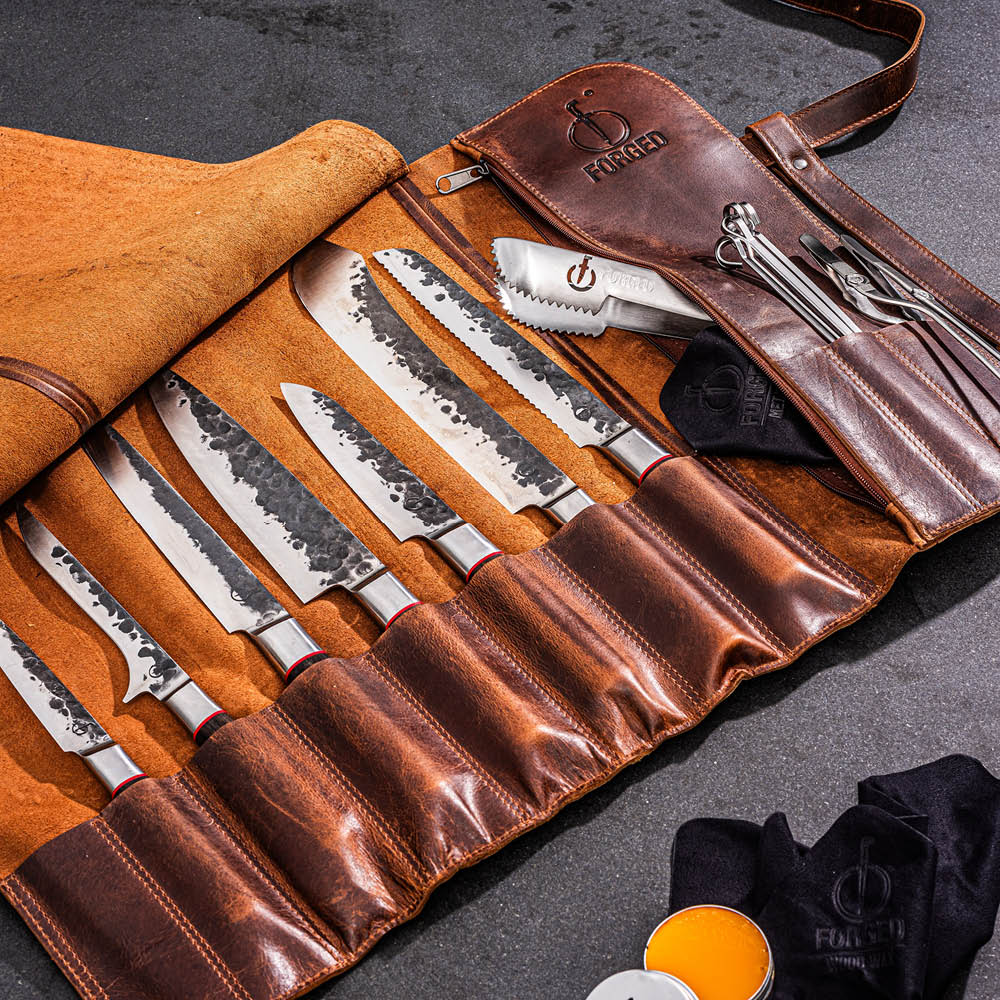 Forged Knivfodral för 8 knivar läder