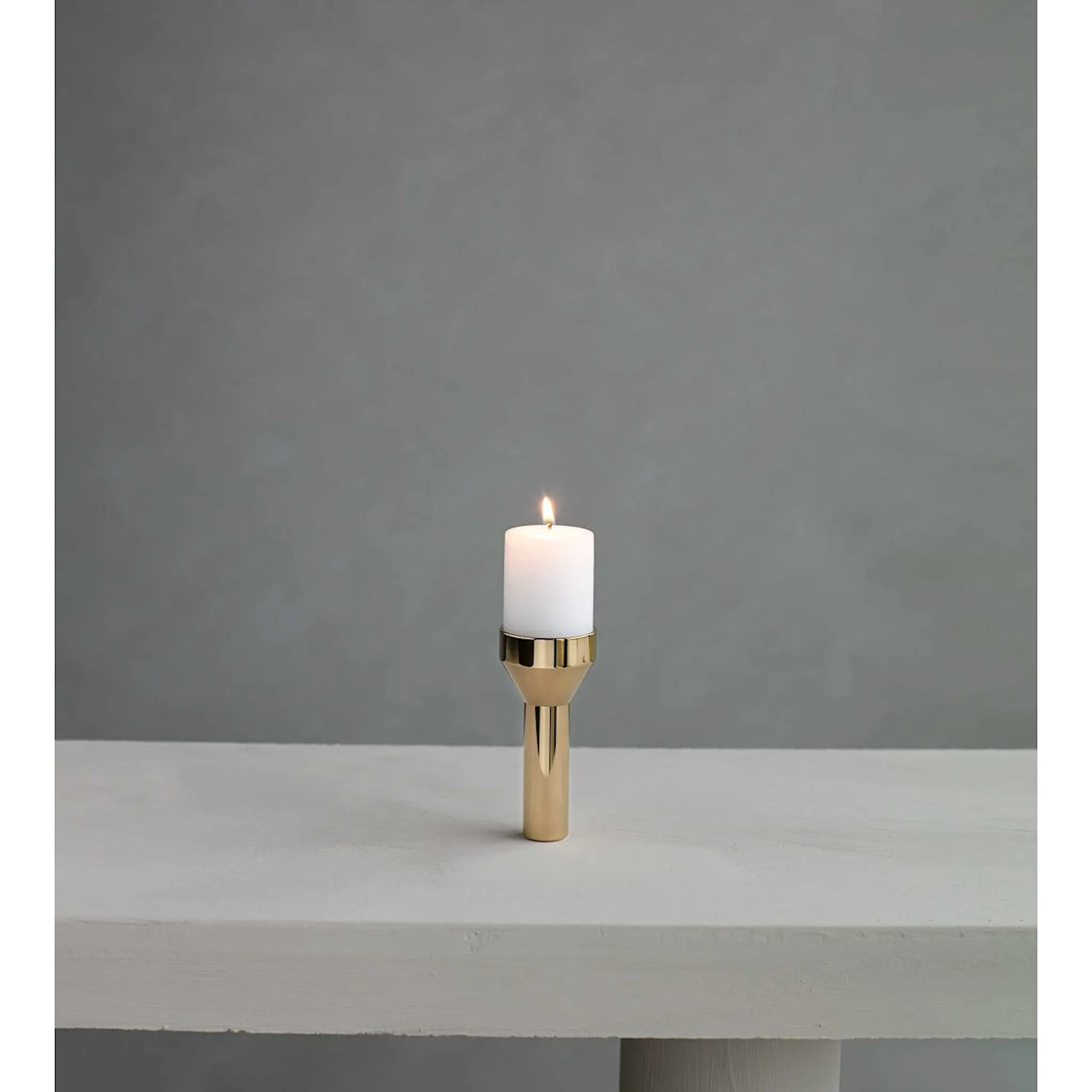 LIND DNA Curve Pillar Ljusstake Modul 9,9 cm Förgyllt