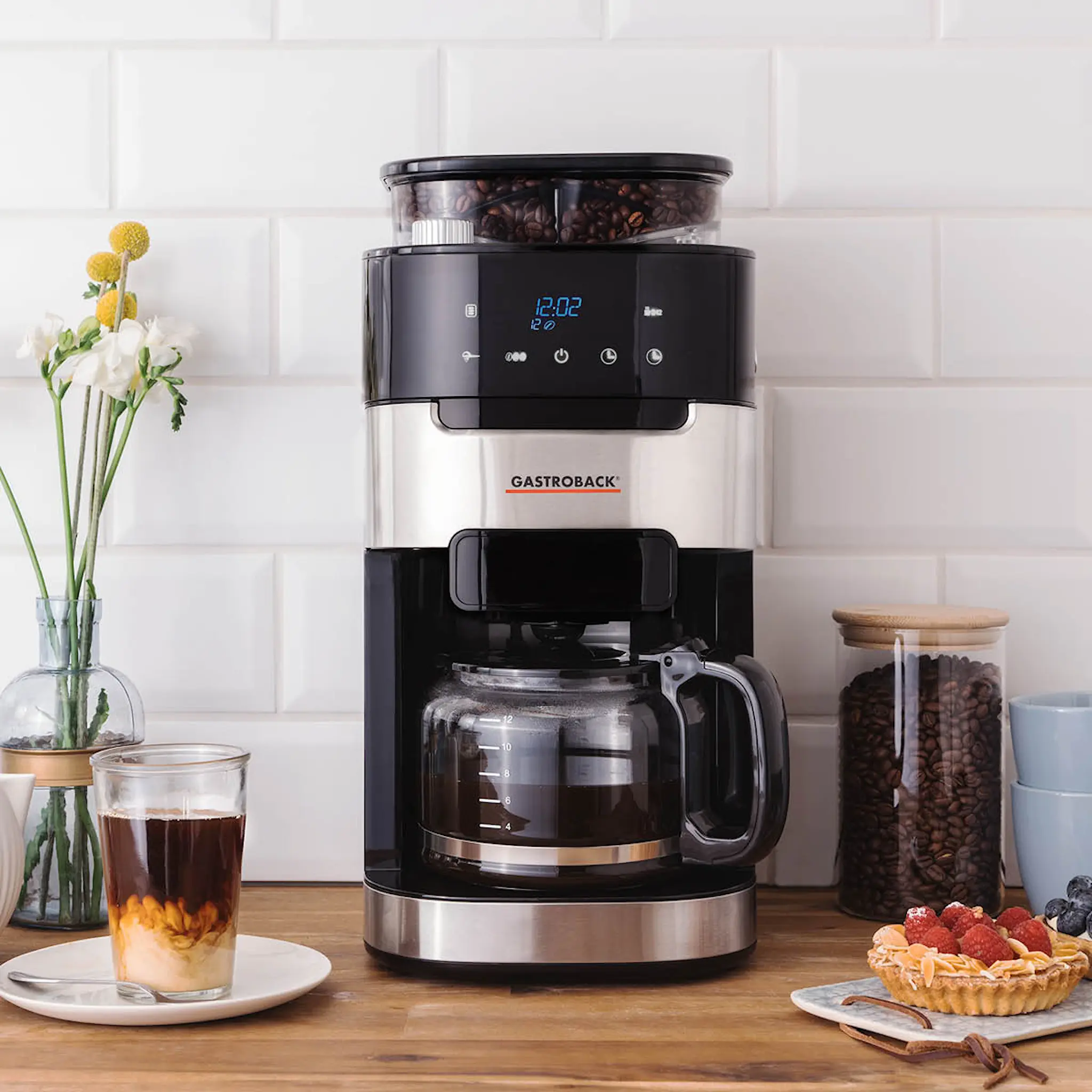 Gastroback Grind & Brew Pro kaffetrakter med innebygd kvern 1,5L hover