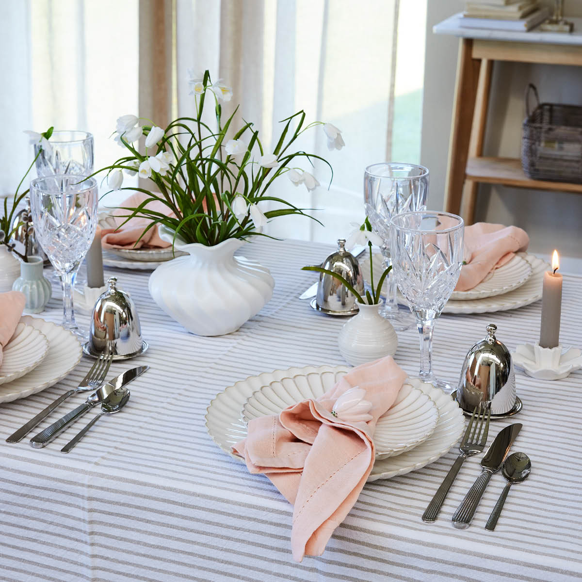 Lene Bjerre Angela tygservett 45x45 cm ljusrosa