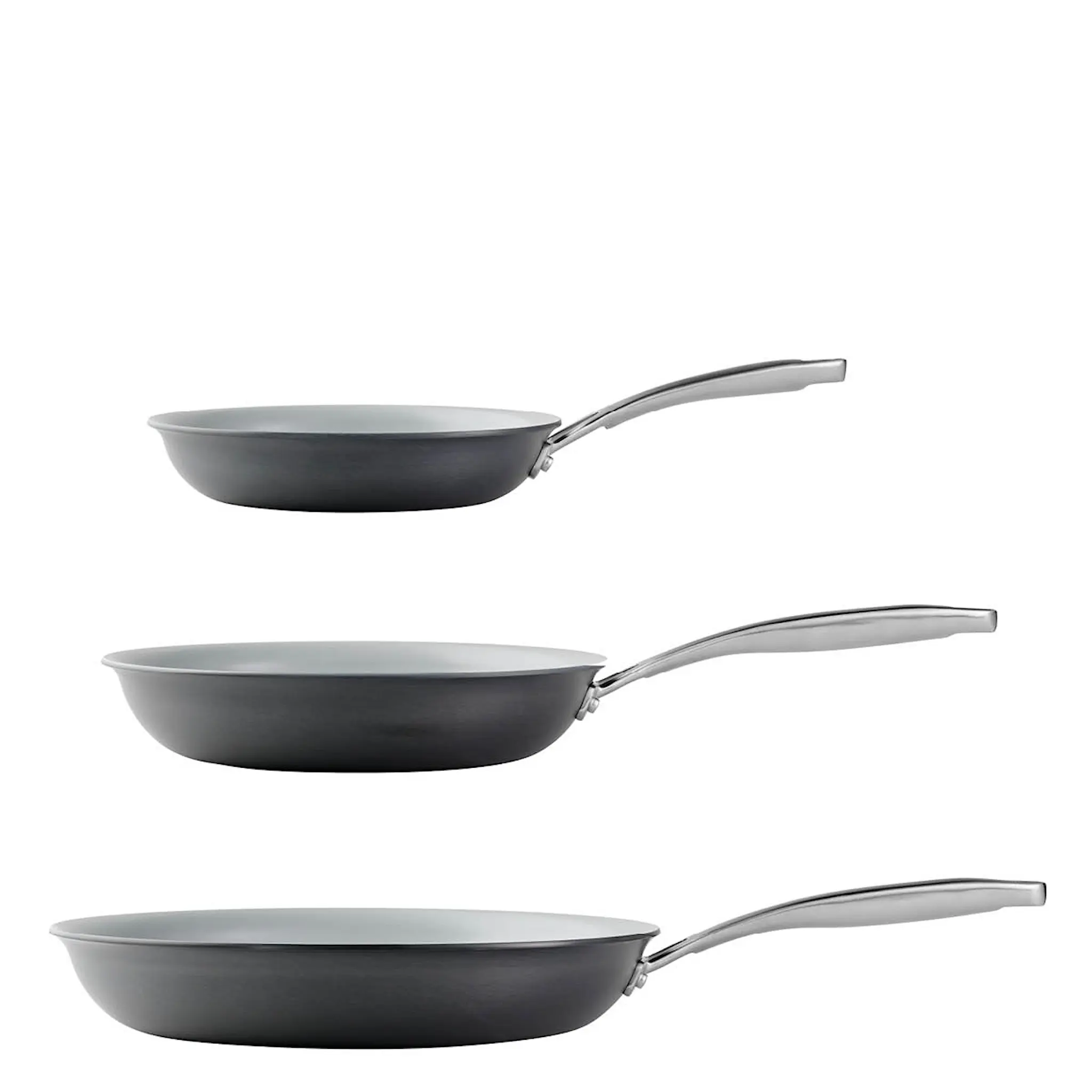 Tramontina Hard Anodized stekpanneset 3-pack 20 cm + 25 cm + 30 cm grå