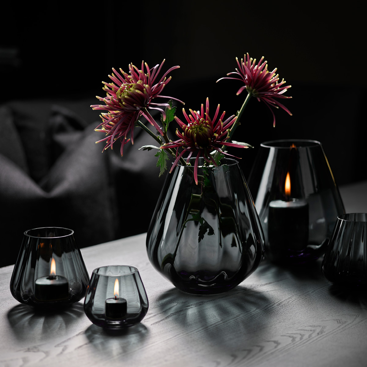 Magnor Rocks Kynttilälyhty XO 12 cm Hiilenharmaa