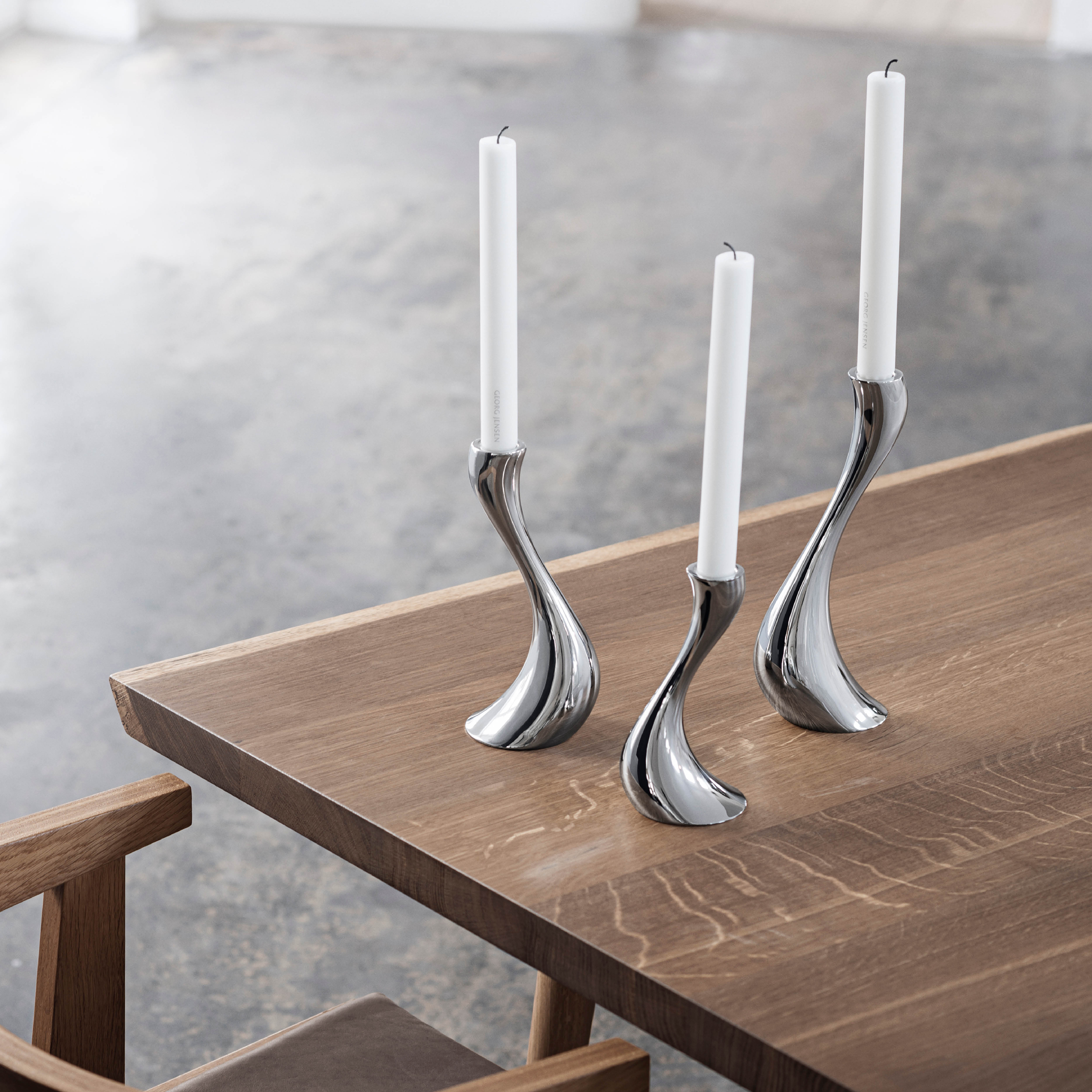 Georg Jensen Cobra Kynttilänjalka 3 kpl Ruostumaton
