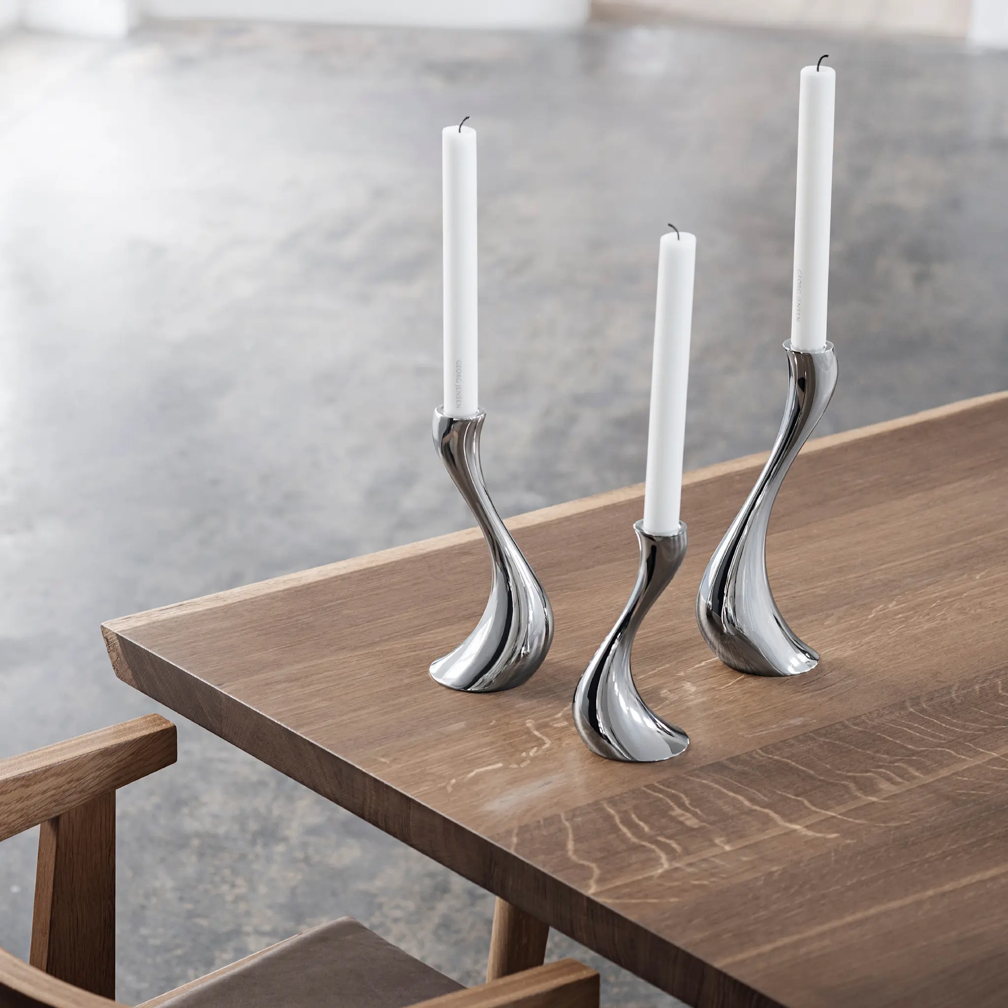 Georg Jensen Cobra Kynttilänjalka 3 kpl Ruostumaton