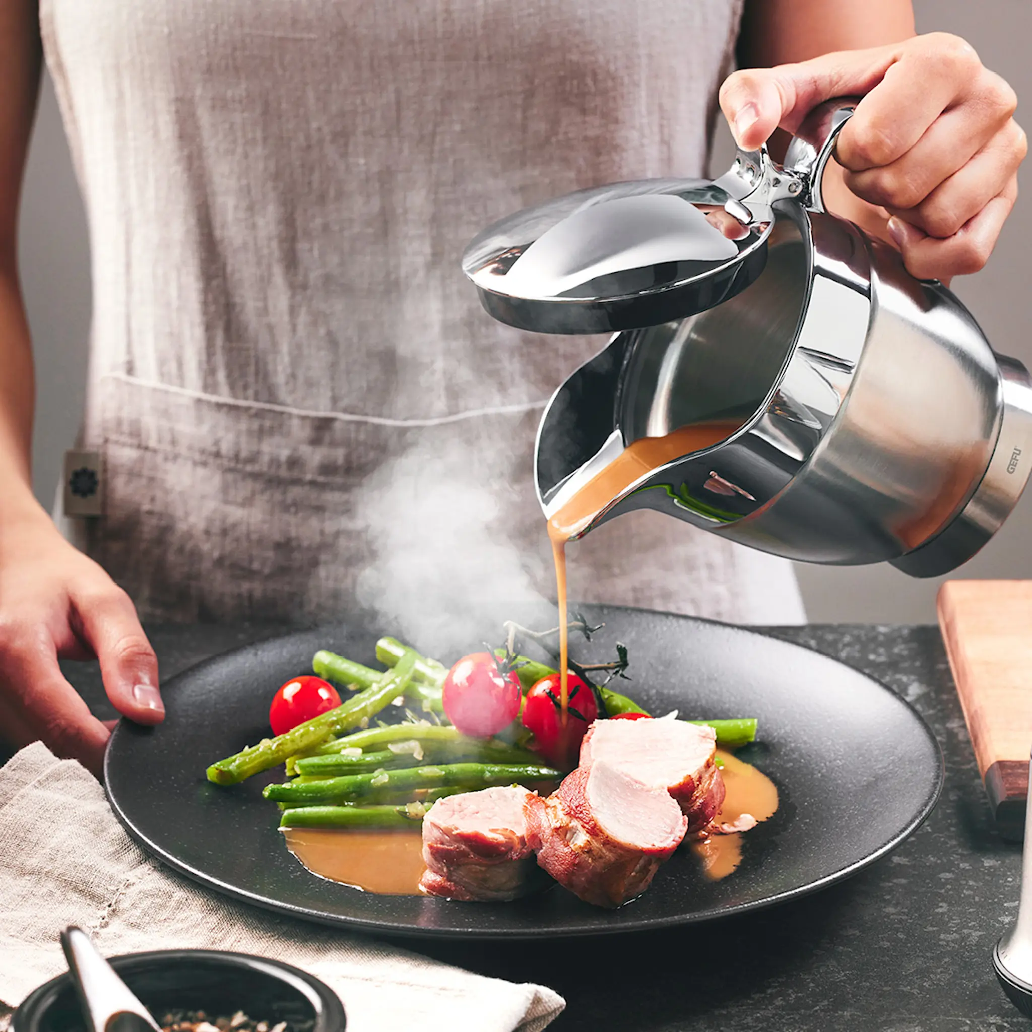 Gefu Serviro såskanna 400 ml stål