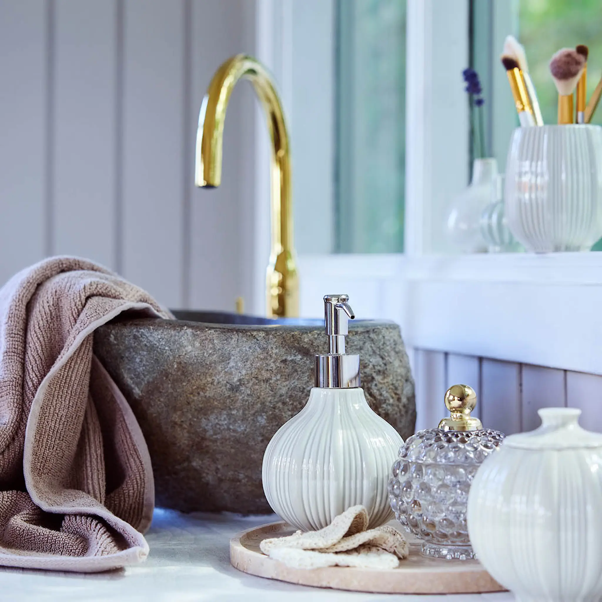 Lene Bjerre Lily tannbørsteholder 10,6 cm hvit hover