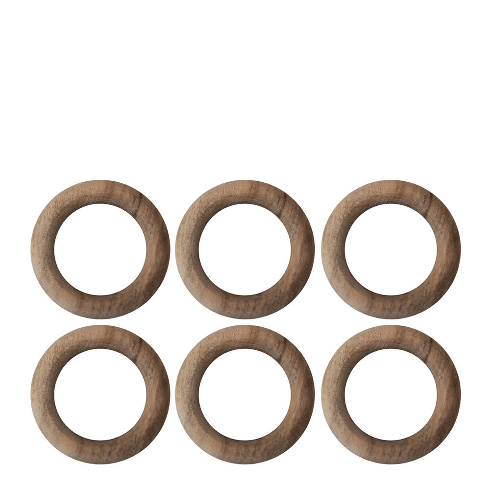 Sögne Home Servettring 6x6 cm 6-pack akaciaträ