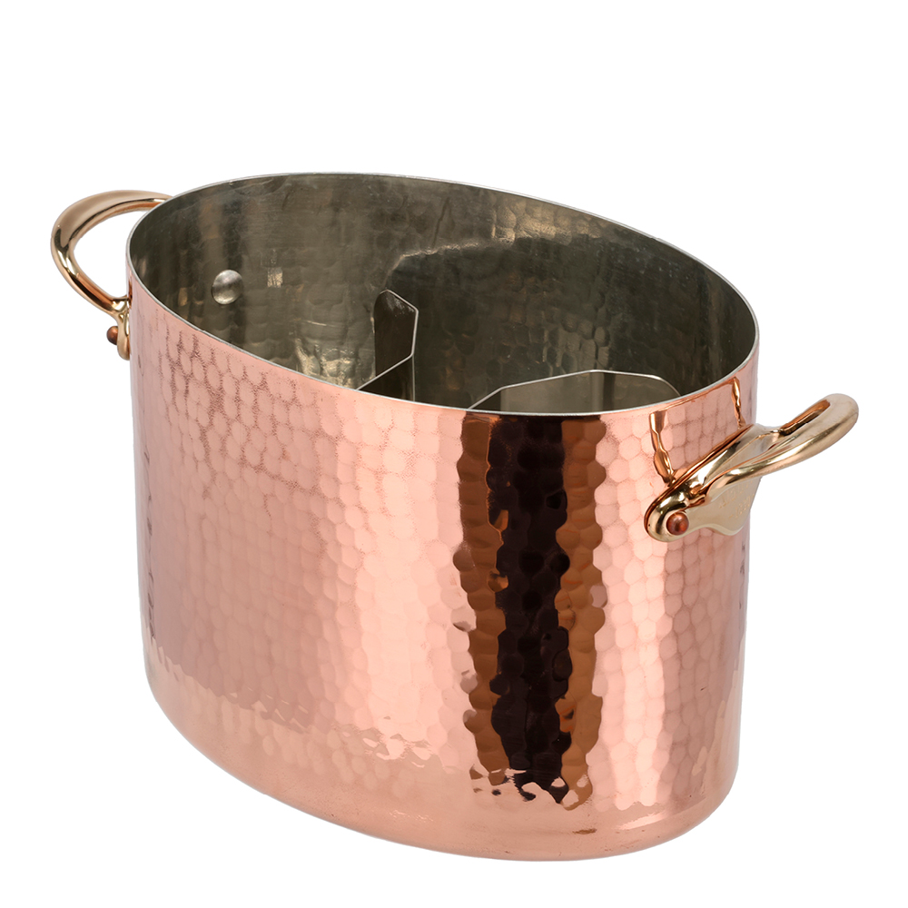 Mauviel M'30 champagnekylare oval 26x20 cm hamrad koppar