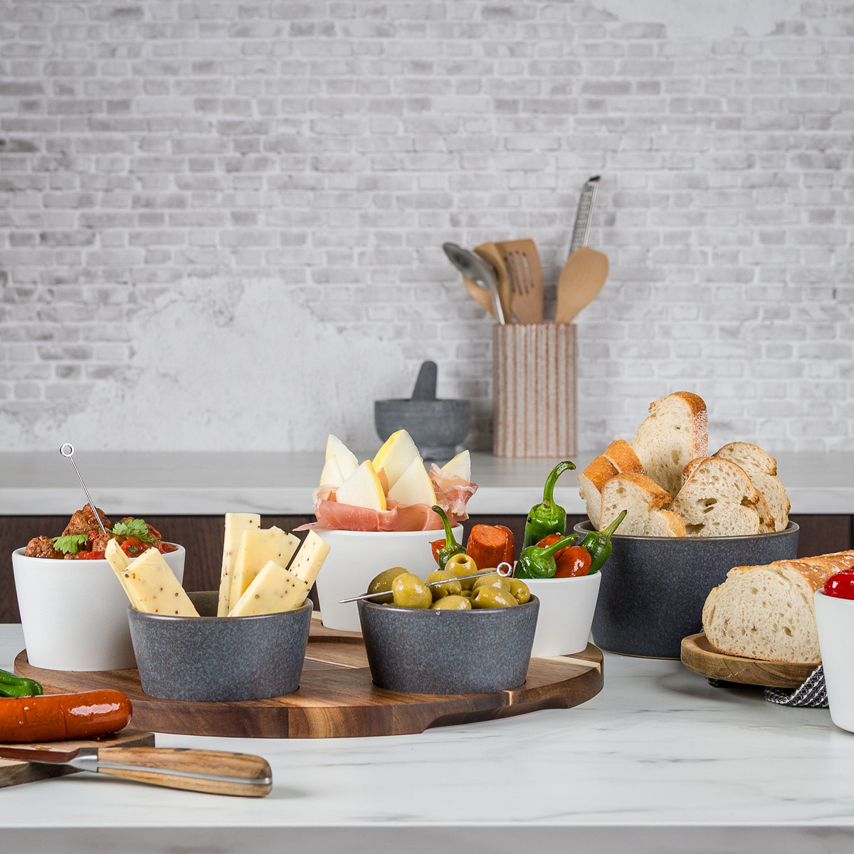 Modern House Nord tacosett 7 skåler tre/hvit