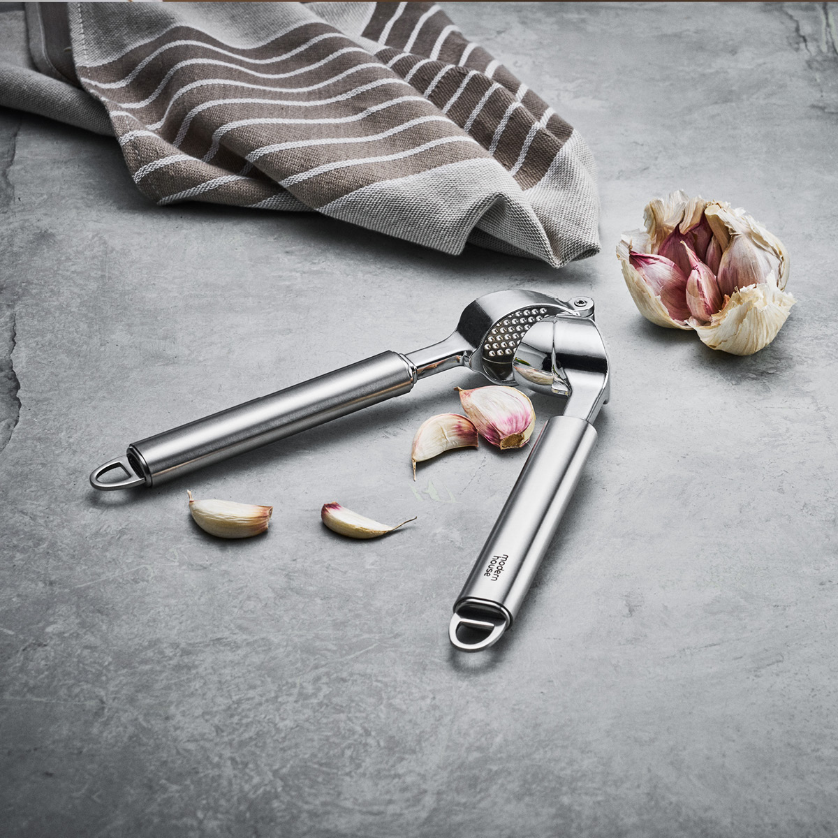 Modern House Chief hvitløkspresse 21 cm børstet