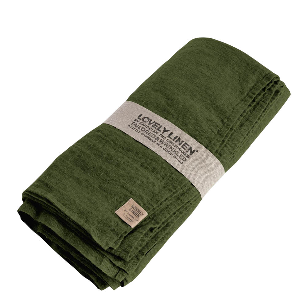 Lovely Linen Lovely bordduk lin 145x250 cm Jeep Green