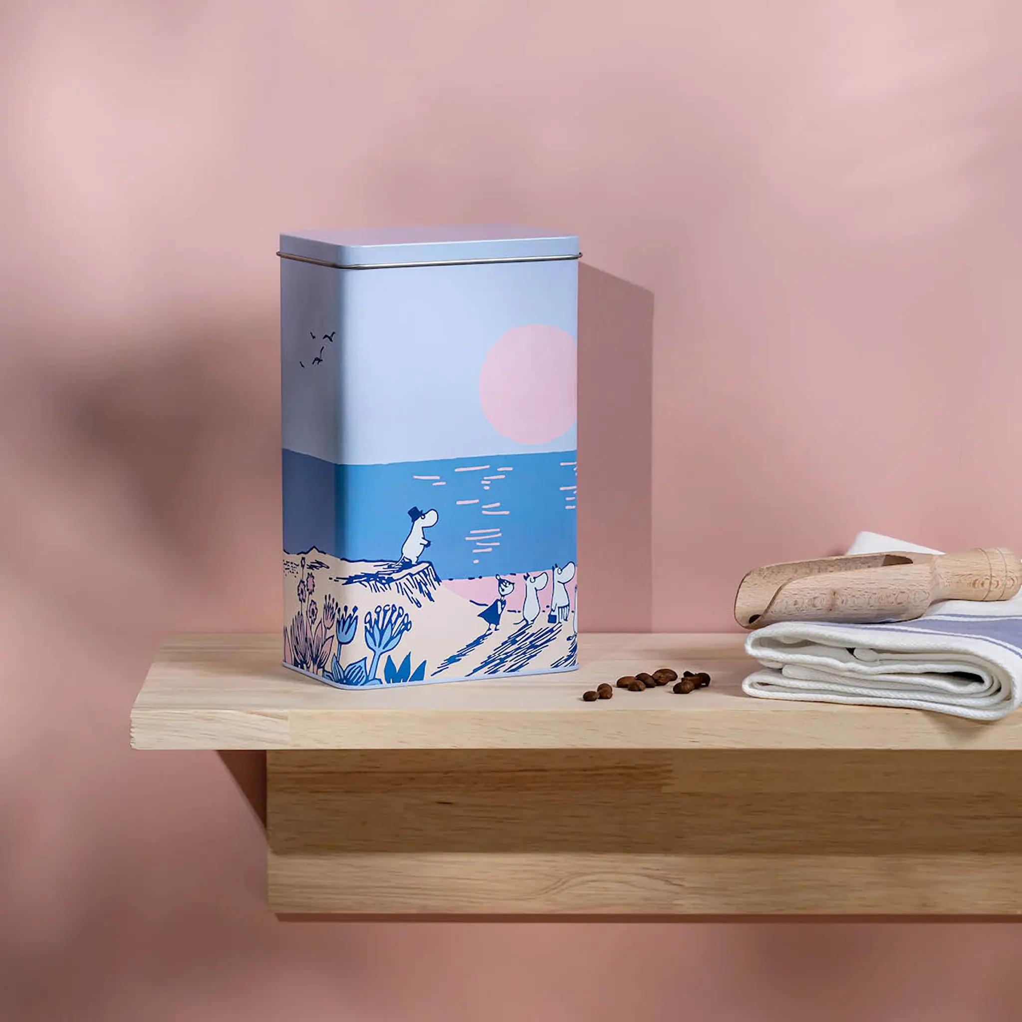 Muurla Muumi Peltipurkki Auringonlasku 12x8x20 cm Sininen