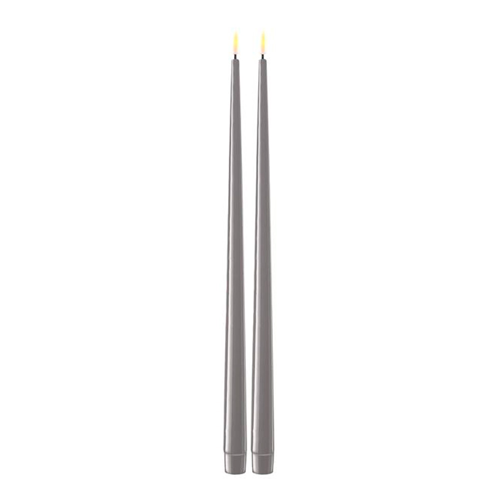 DeluxeHomeart - LED Antiikkikynttilä 2,2x38 cm 2 kpl Harmaa