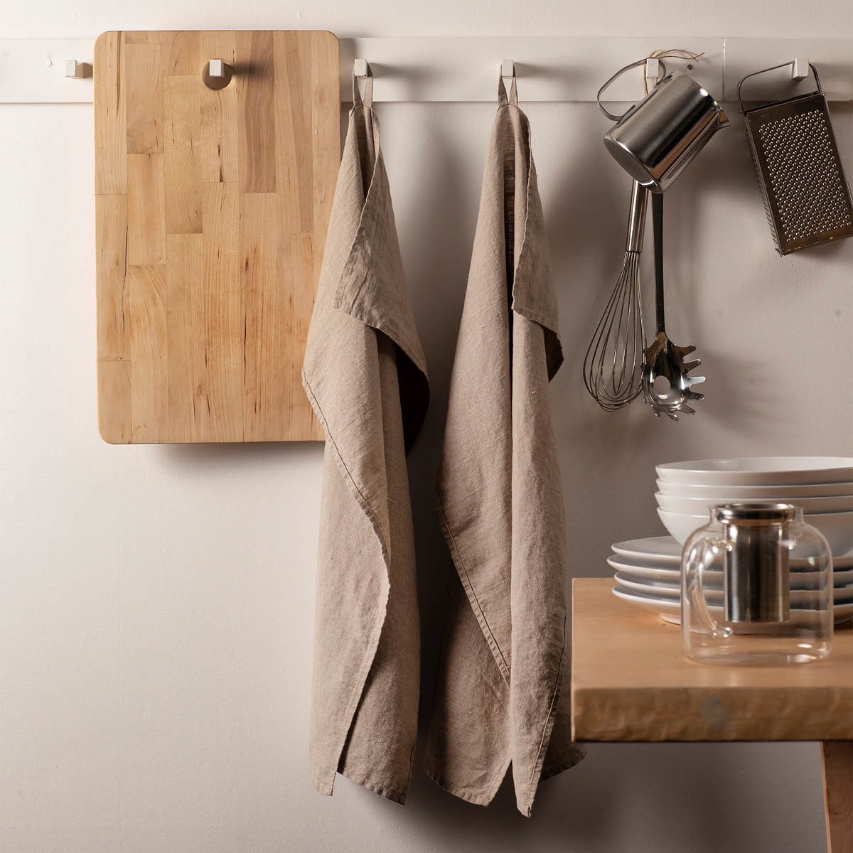 Himla Sunshine kökshandduk linne 50x70 cm 2-pack natural