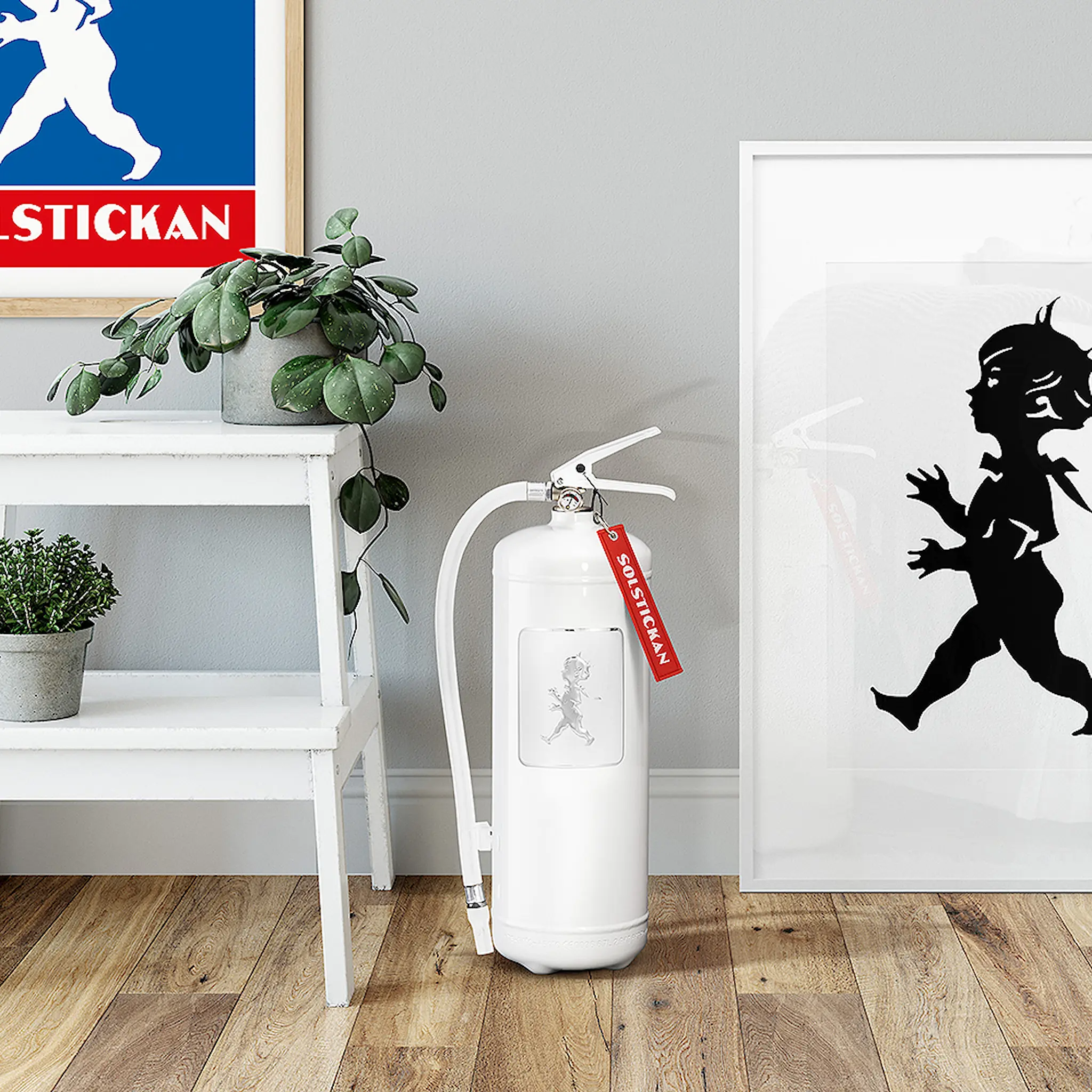 SOLSTICKAN Brandsläckare 6 kg Vit/Vit emblem