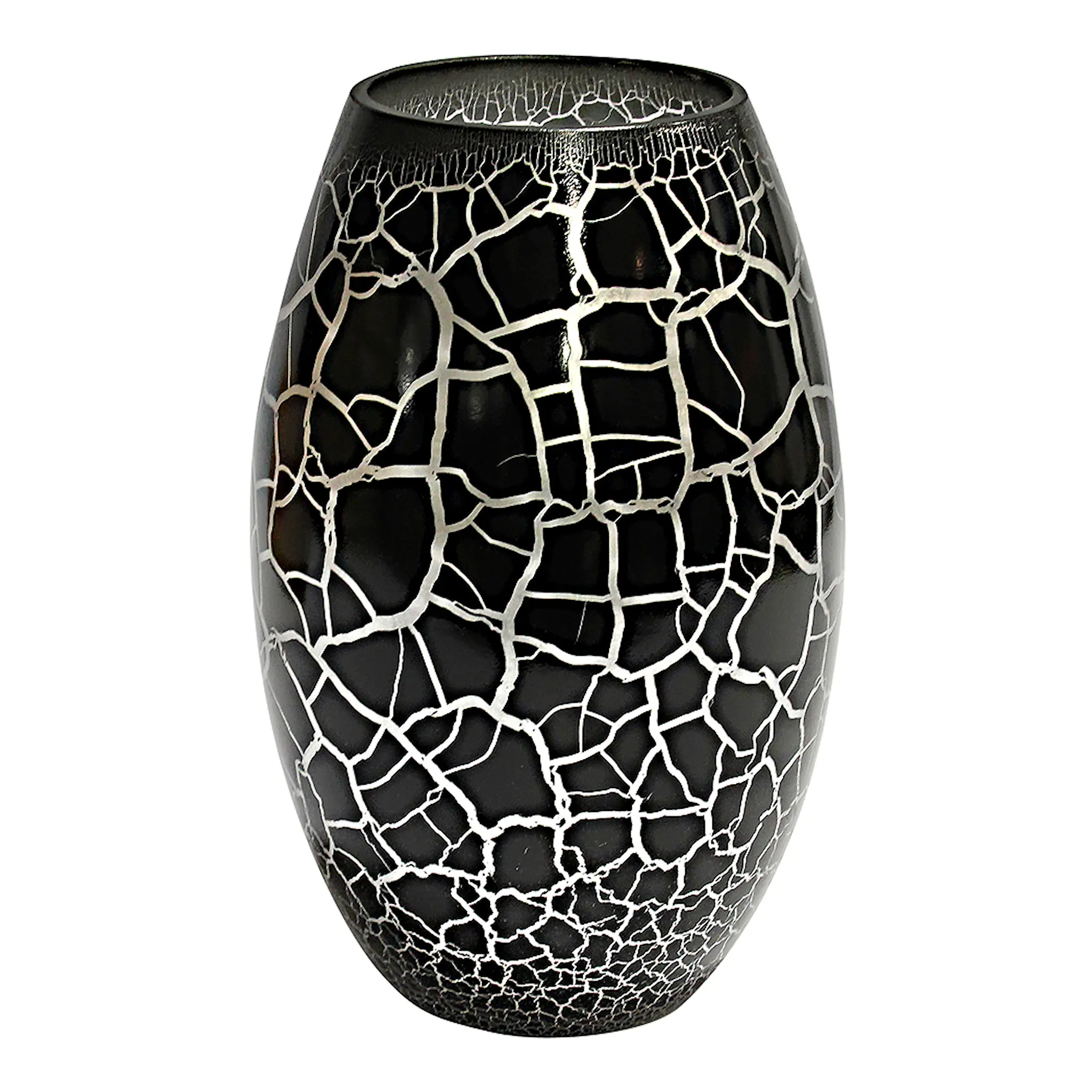 Nybro Crystal Croco Vas 26 cm Svart/Silver