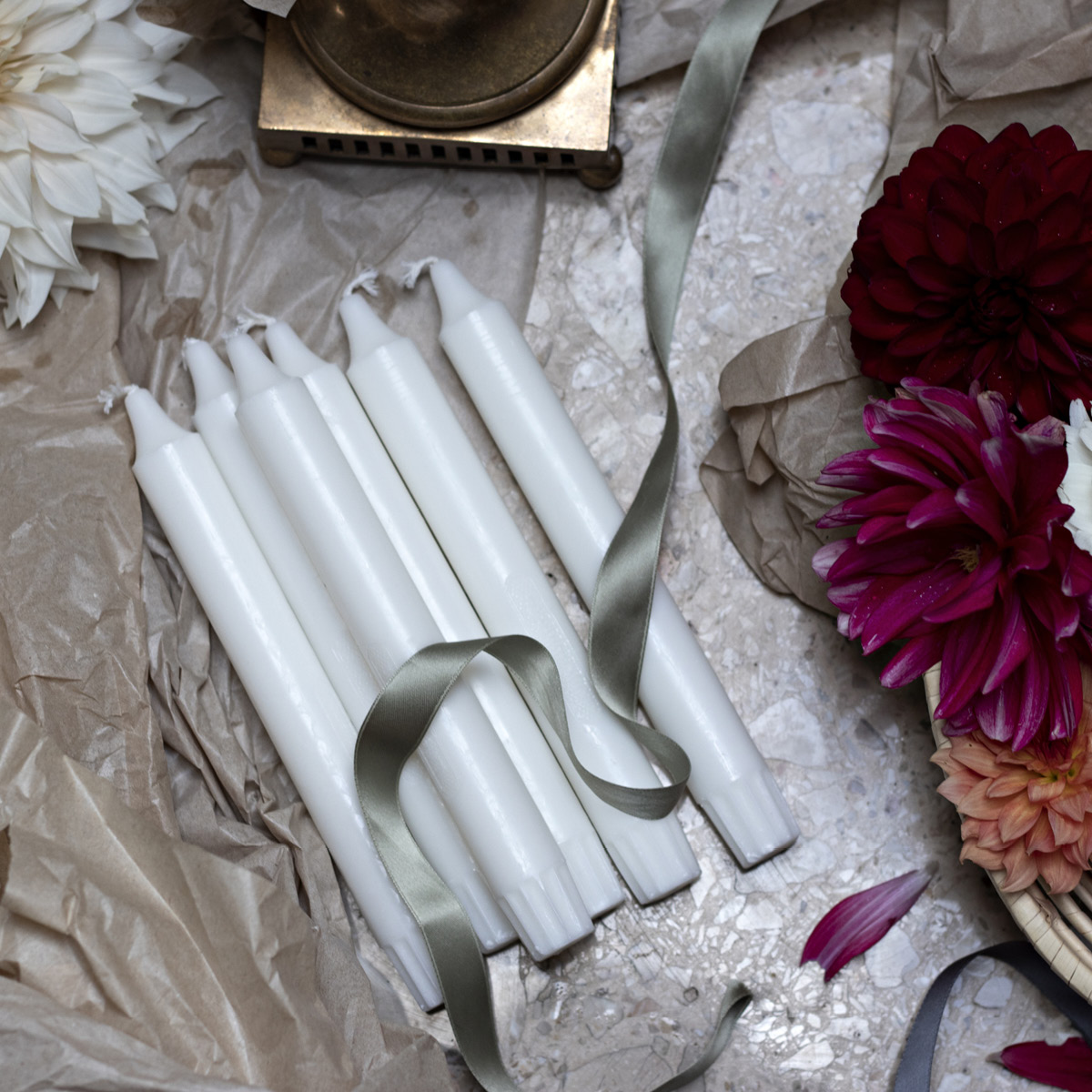 Liljeholmens Kronelys 20 cm 30 stk hvit