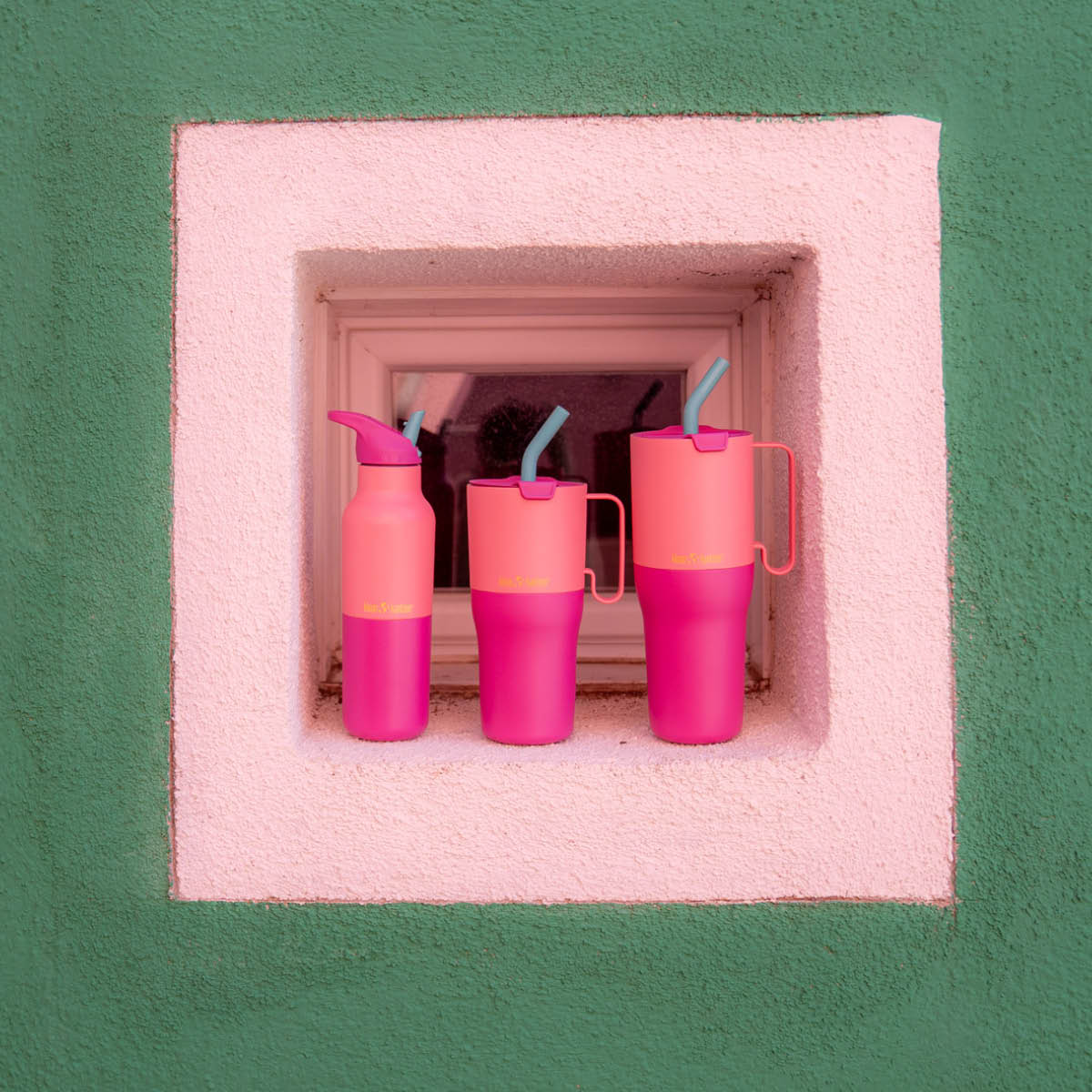 Klean Kanteen Rise termoflaske 0,47L med sportslokk Pink Lemonade Kaleidoscope