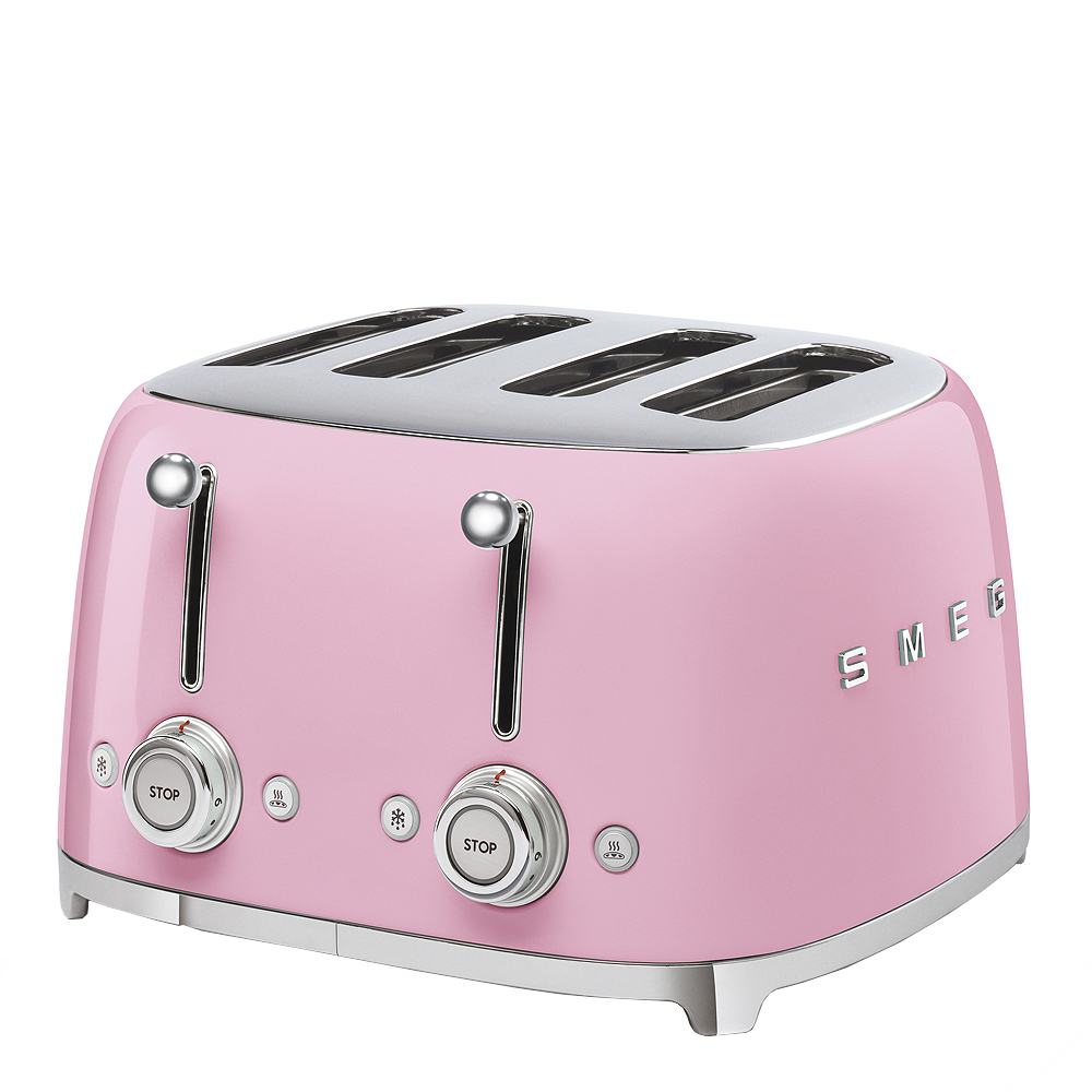 Smeg Smeg Brödrost 4 skivor TSF03 kvadrat Rosa