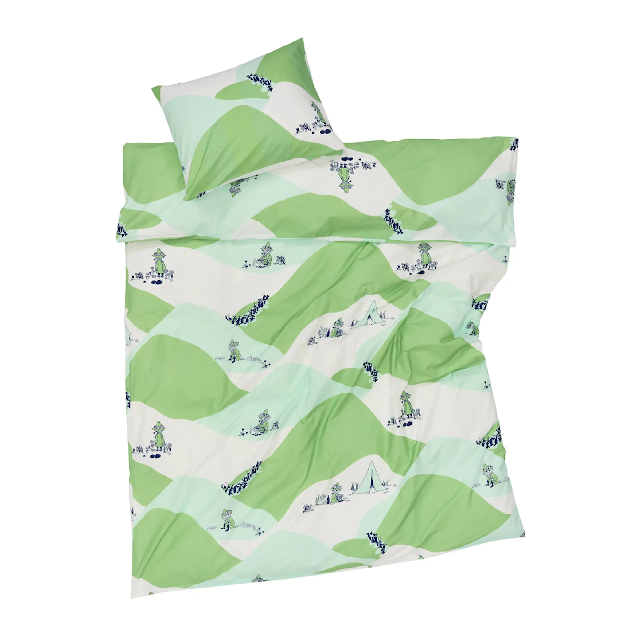 Moomin Arabia Mumin Bäddset 150x210 cm Snusmumriken Grön