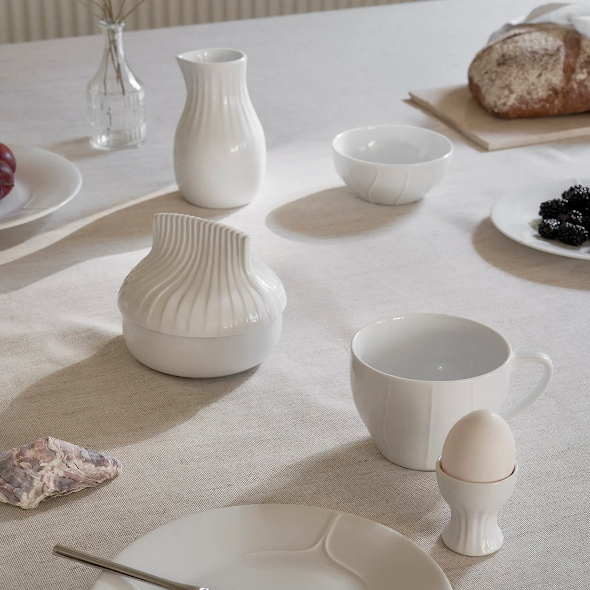 Rörstrand Pli Blanc Sockerskål 35 cl