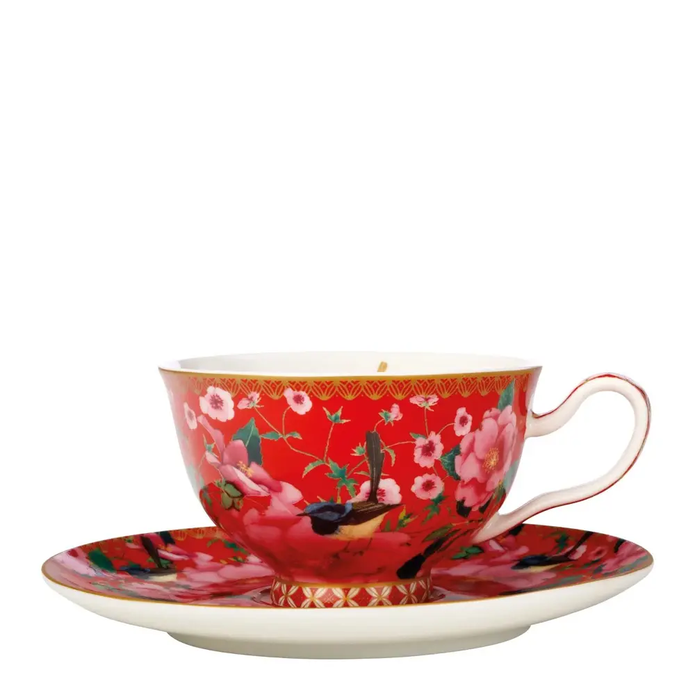 Silk Road Kuppi ja aluslautanen 20 cl Punainen