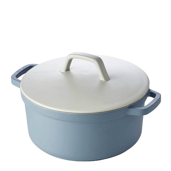 Lättviktsgryta med keramiskt lock 6,7 L rund blå