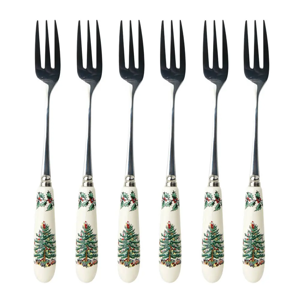 Christmas Tree dessertgafler 15 cm 6 stk