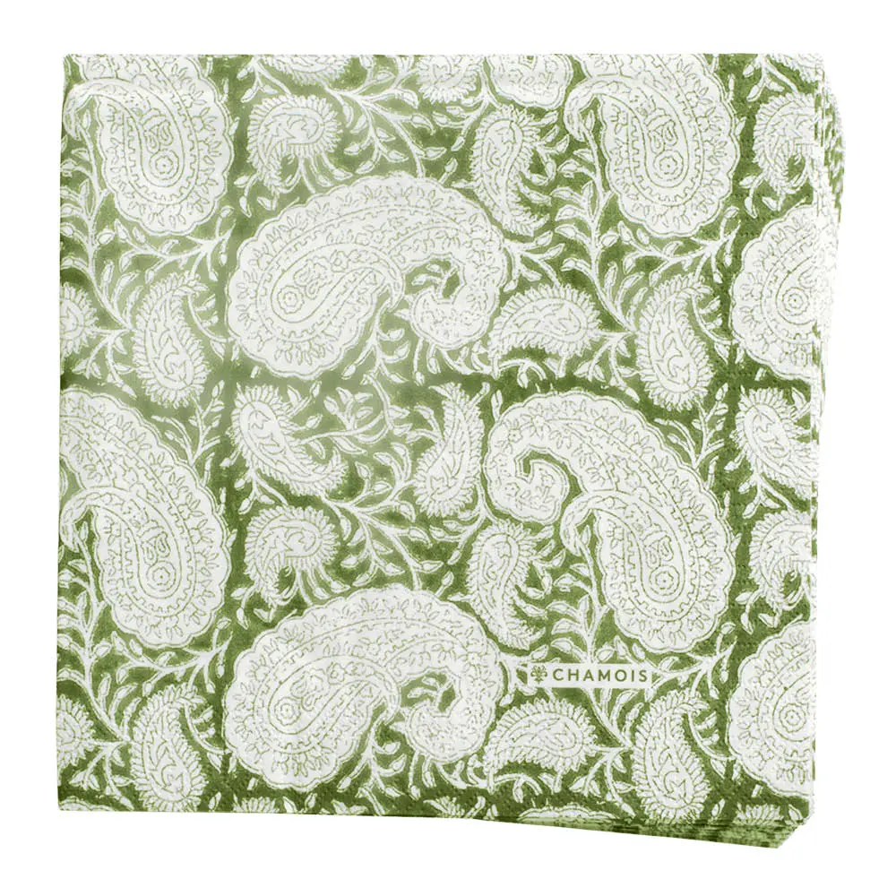 Big Paisley Servetti 40x40 cm 50 kpl Forest Green
