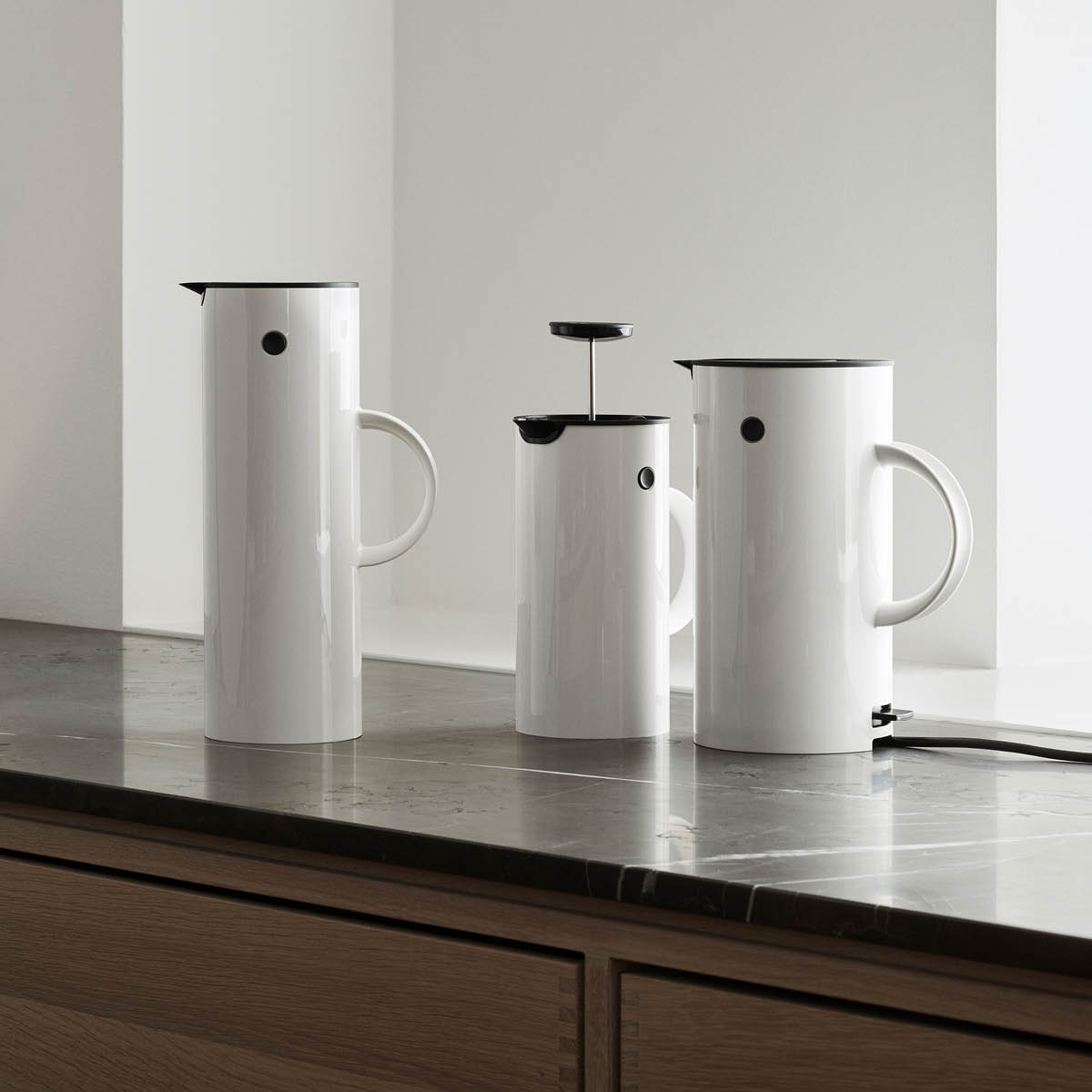 Stelton EM77 termokanne 1L hvit