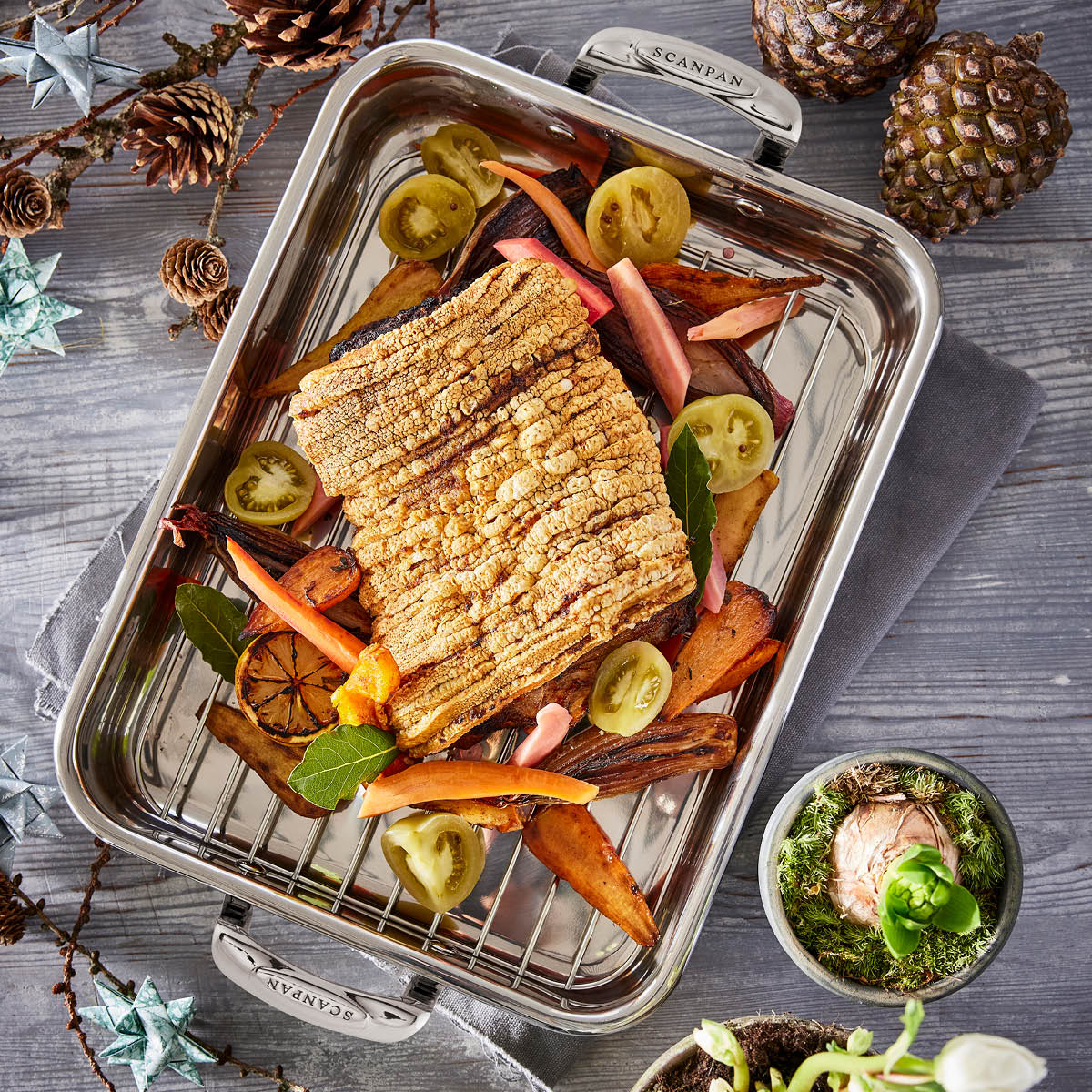 Scanpan STS paahtovuoka ritilällä 42x26 cm ruostumaton teräs